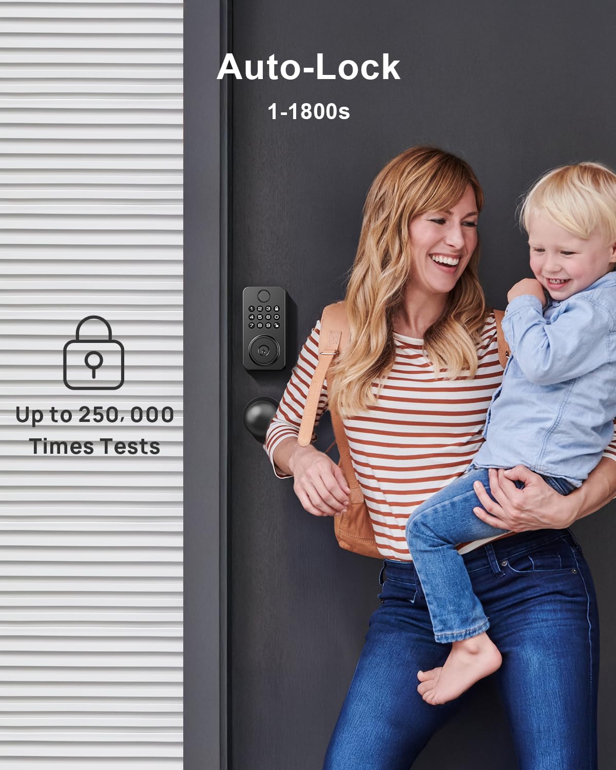 Nbbx Fingerprint Door Lock With Knobs, Keyless Entry Deadbolt With Auto Lock, Keypad And App Support For Front Door And Bedroom, Easy To Install โ N201