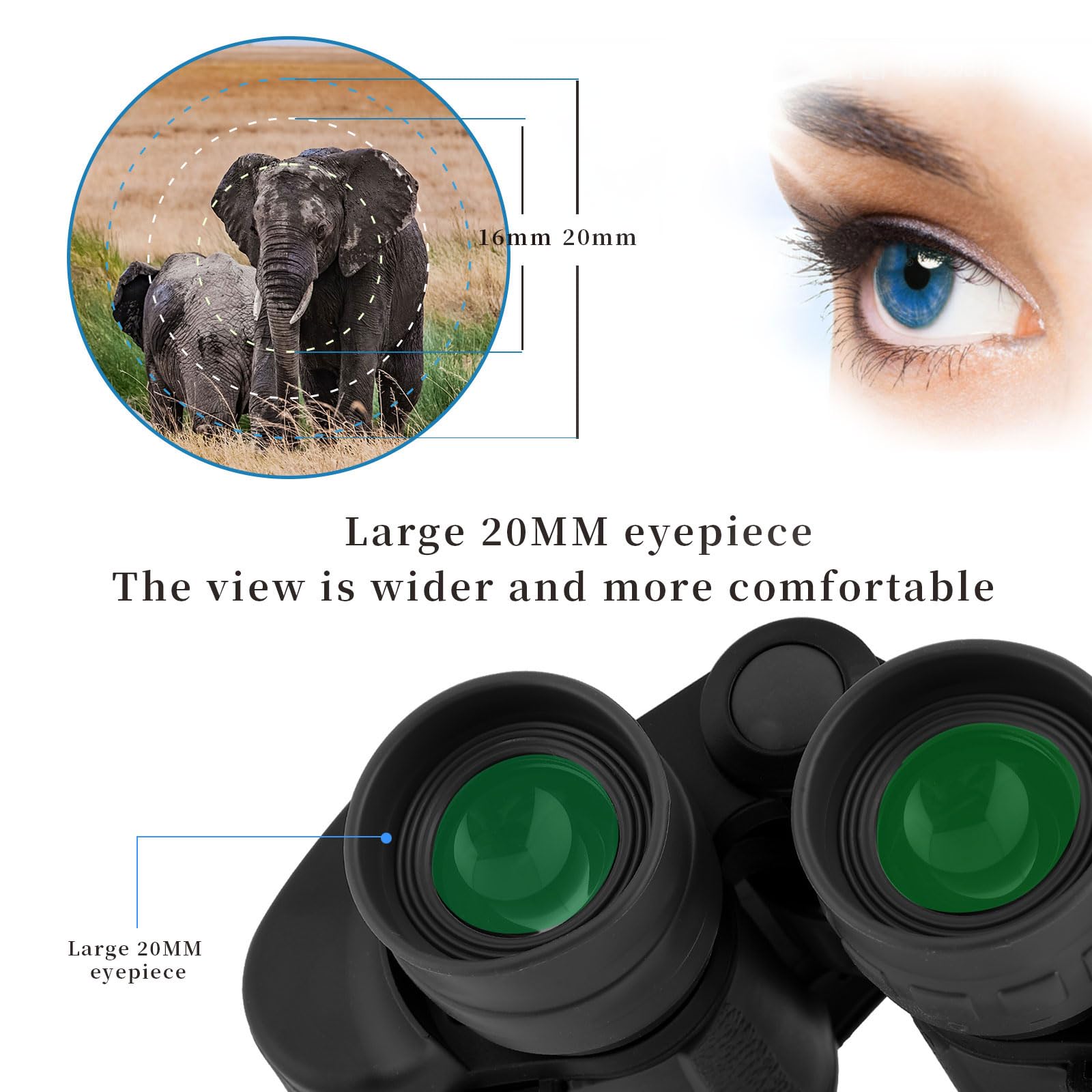 Atrery 20X50 High Powered Binoculars For Adults, Waterproof Hunting Binoculars With Low Light Vision, Binoculars For Bird Watching, Hunting, Traveling, Sightseeing (Black)