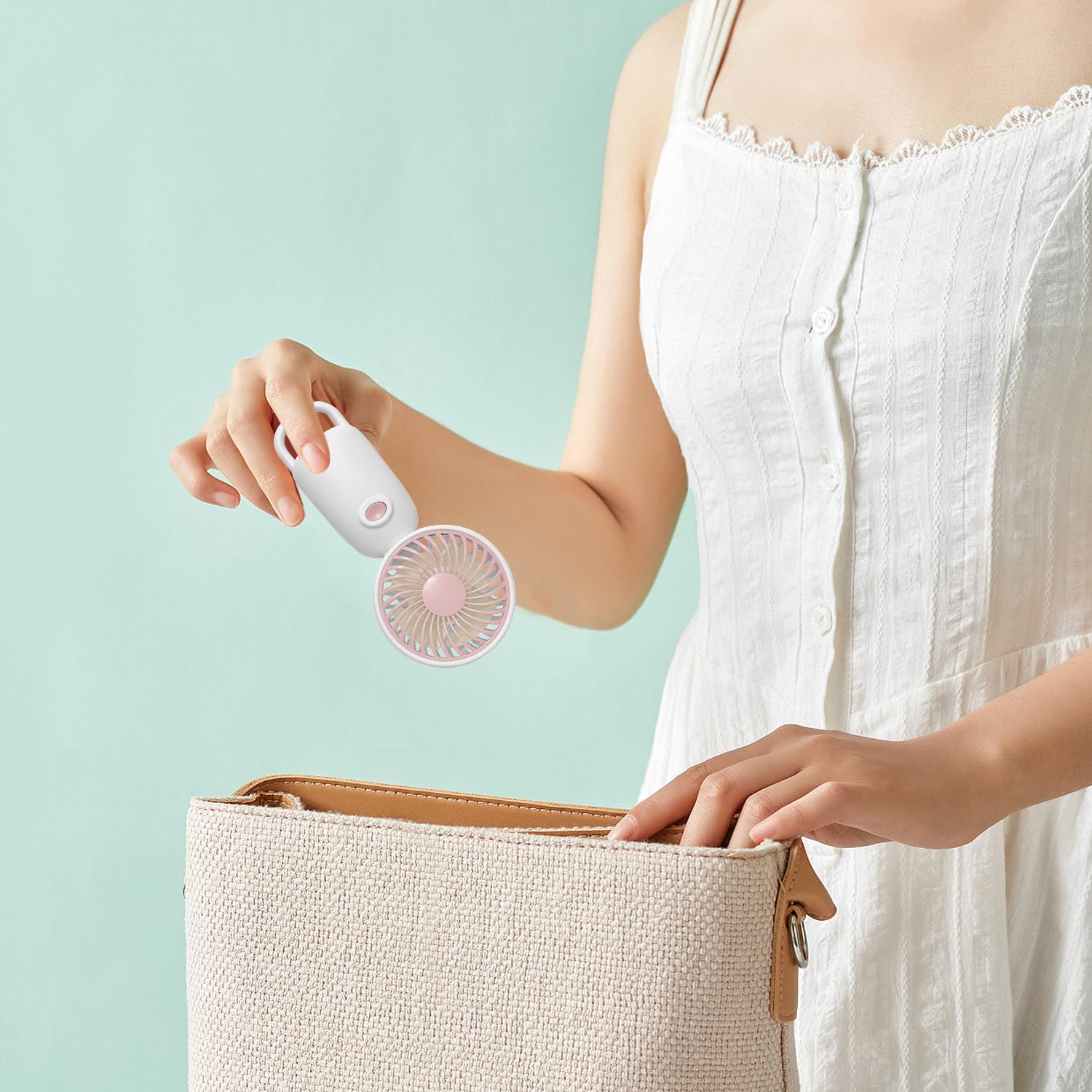 Mini Portable Fan,Cute Handheld Usb Rechargeable Battery Operated Lightweight Small Personal Fan