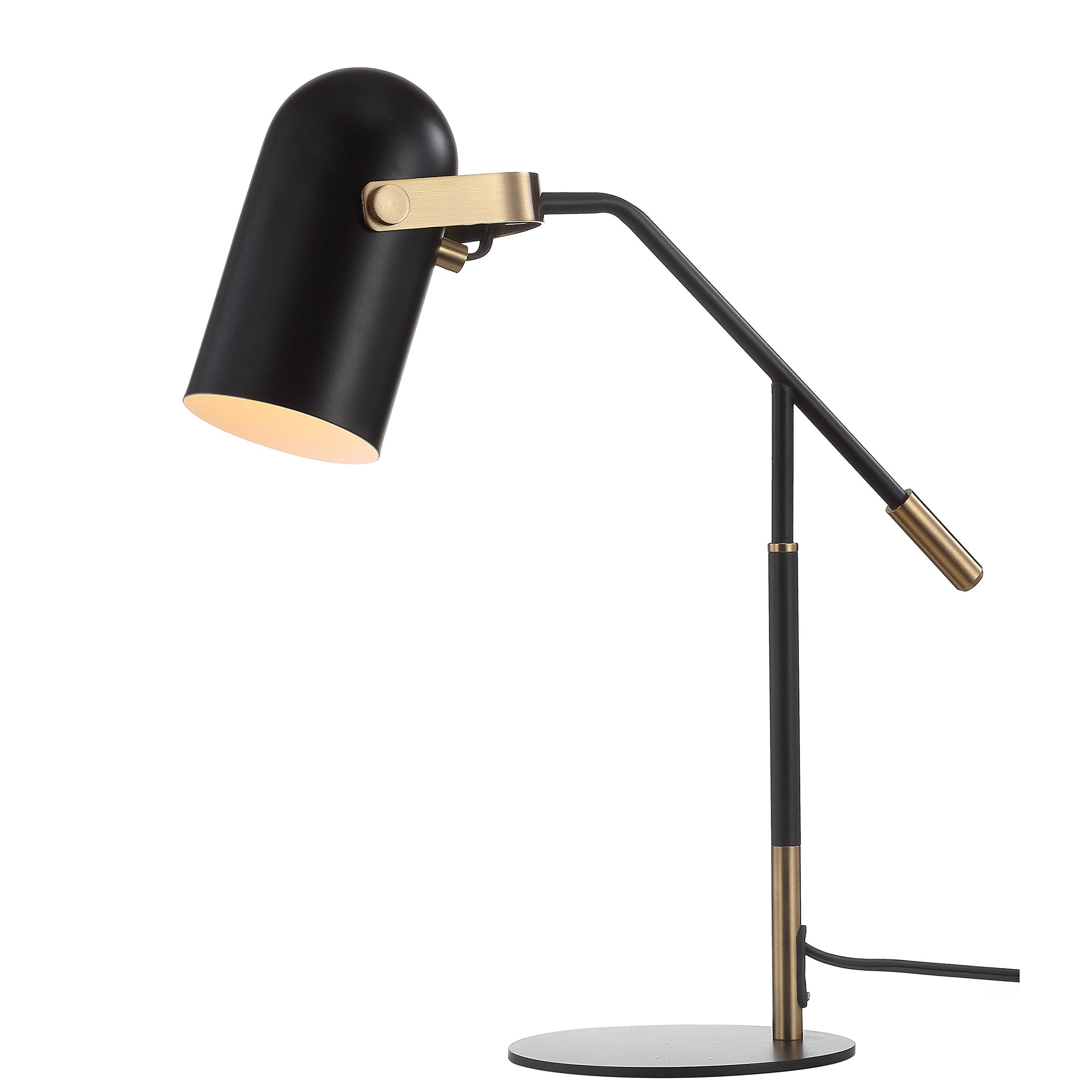 Jonathan Y Jyl6116A Edison 19.25" Metal Led Task Lamp Contemporary For Bedroom, Living Room, Office, College Dorm, Coffee Table, Bookcase, Black/Brassgold