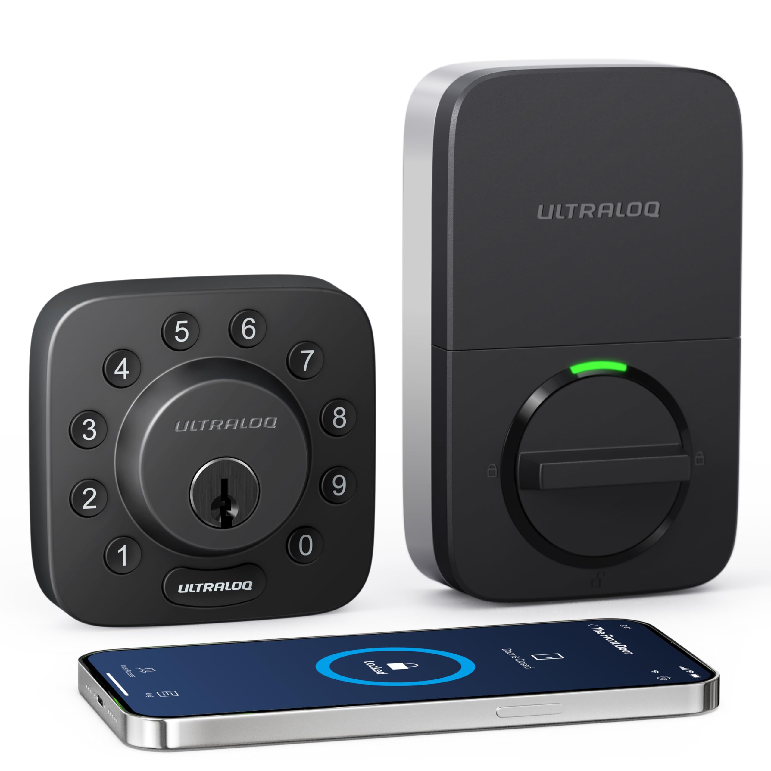 Ultraloq U-Bolt Smart Lock, 5-In-1 Keyless Entry Door Lock With App Control, Keypad Deadbolt, Auto Unlock, Auto Lock, Smart Door Lock, Smart Locks For Front Door, Ansi Grade 1, Black