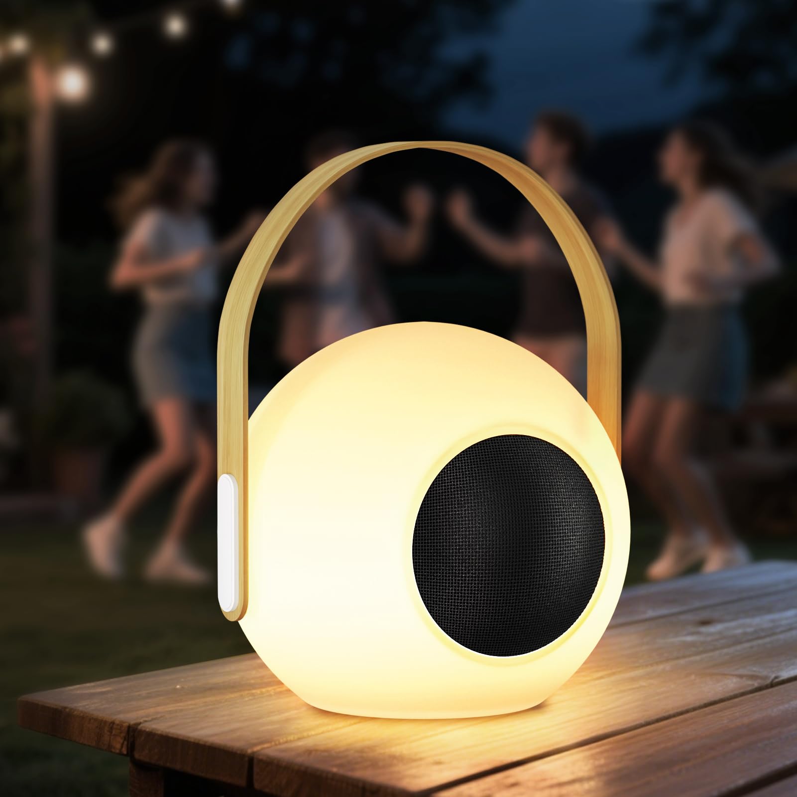 Uuffoo Table Lamp Shower Lamp With Speaker Patio Cordless Outdoor Speaker With Lights Rgb Ip44 Ideal For Patio Pool Party (White B)