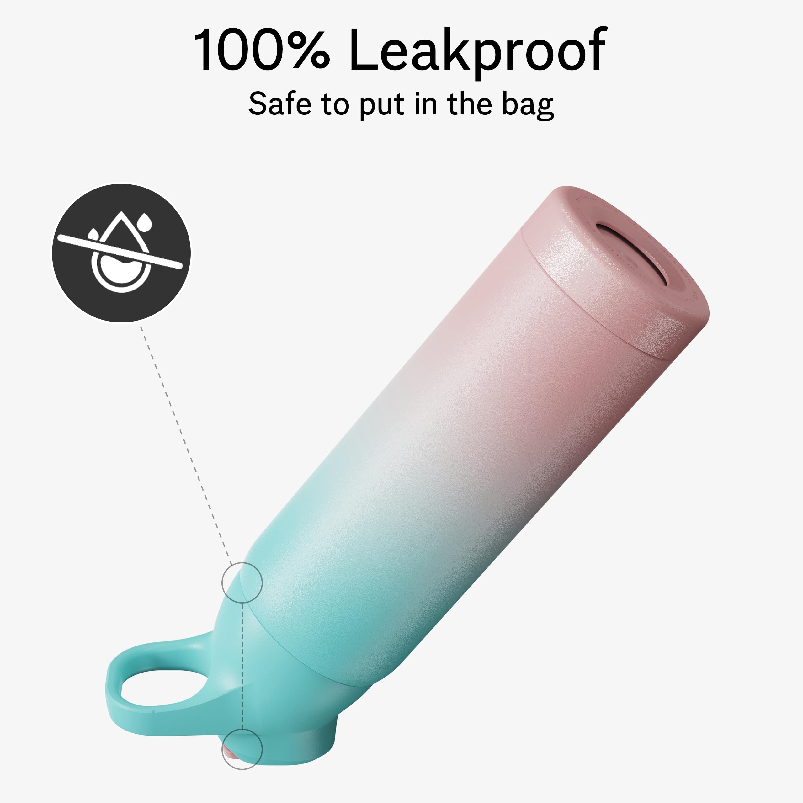Insulated Water Bottle With Straw - Encool Stainless Steel Water Bottle, Reusable Leakproof