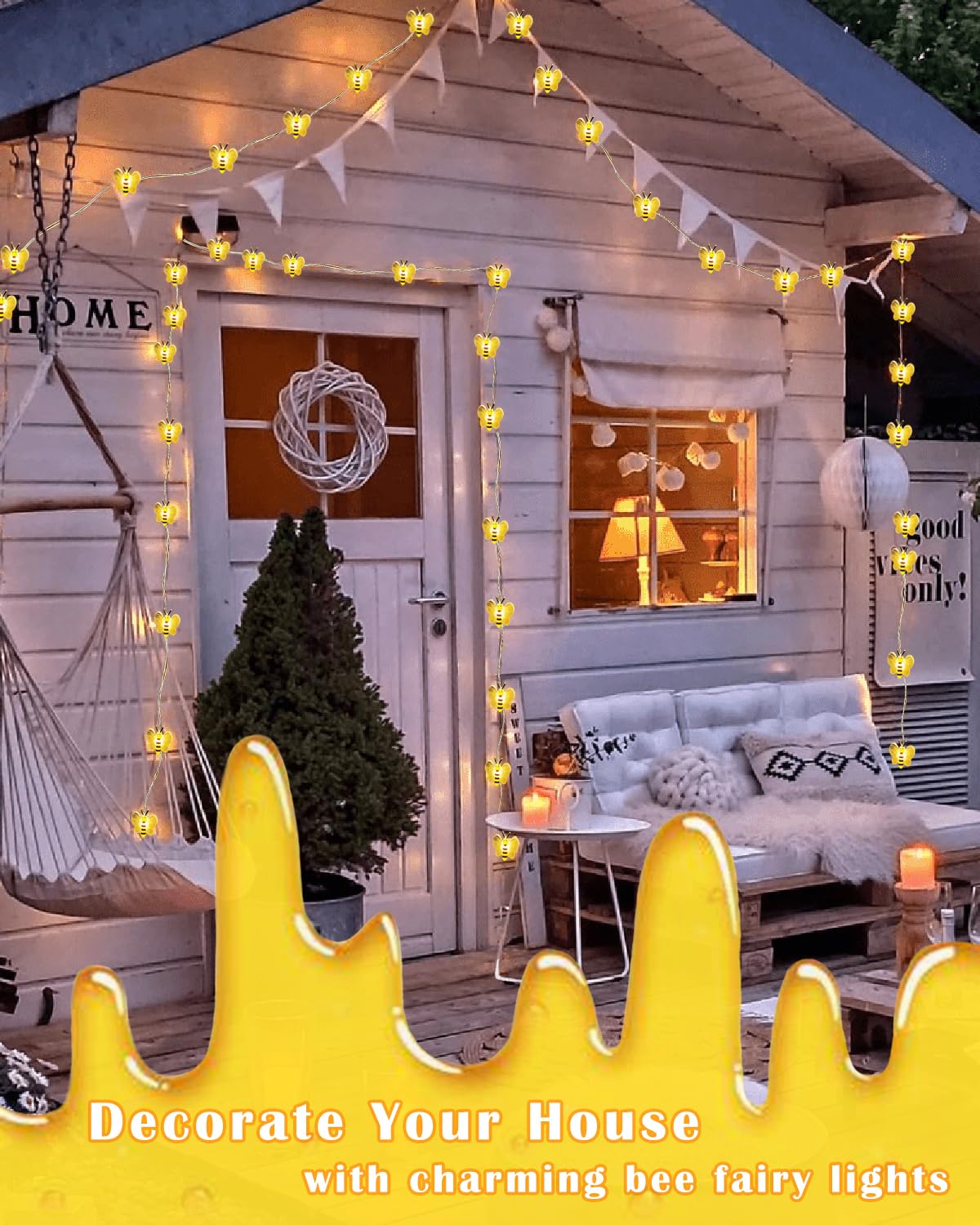 Iticdecor Bee Lights Cute Bee Fairy Lights With Timer 10Ft 30 Leds Christmas  Honey Bee Decorative String Lights For Bedroom Birthday Party Wedding Xmas Plants Patios Decor