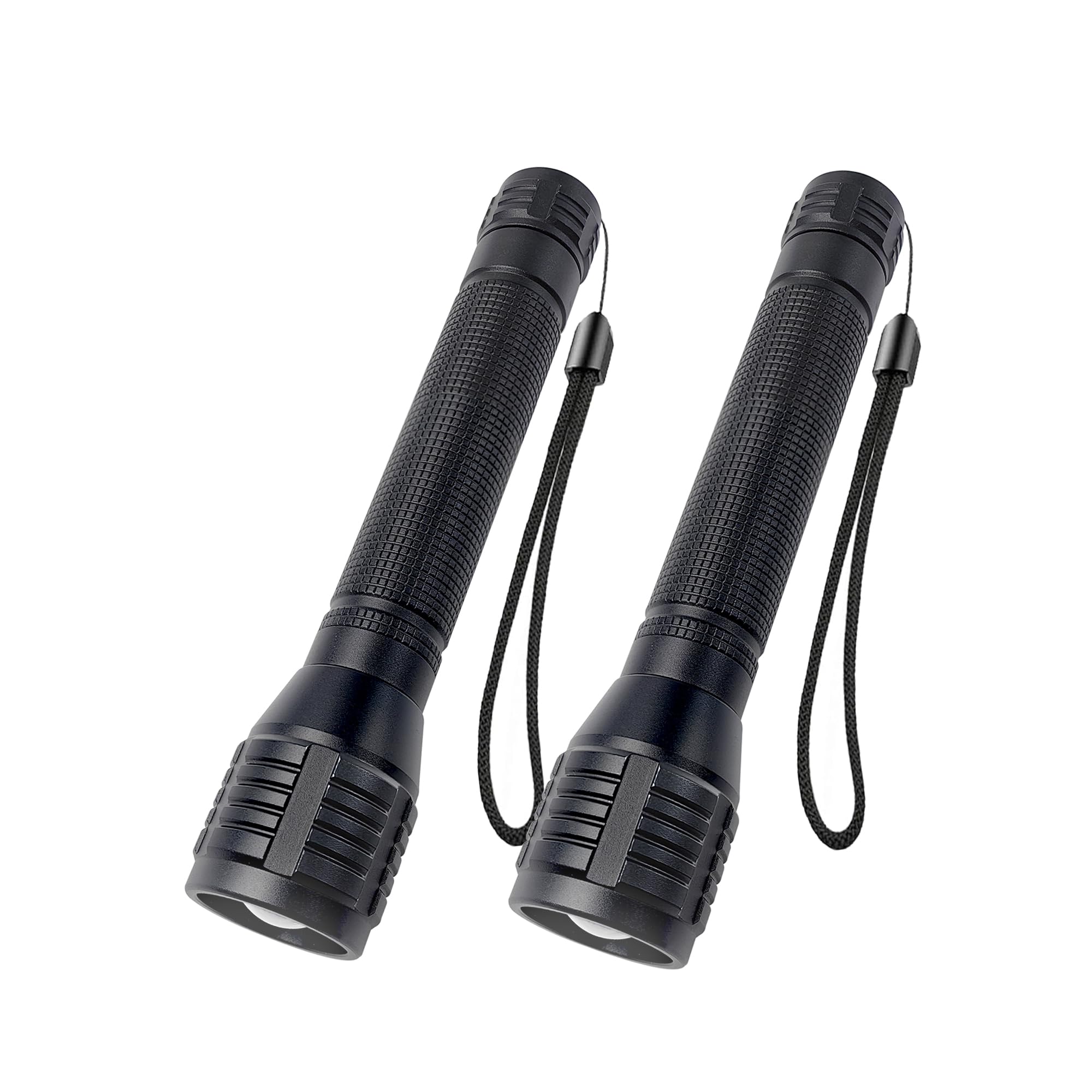 Fadomall Led Flashlight High Lumens Aa Battery Powered, 3 Modes, Adjustable Focus, Small Camping Flashlights For Emergency, Hiking, Power Outages, Everyday Use, Batteries Not Included, 2 Pack