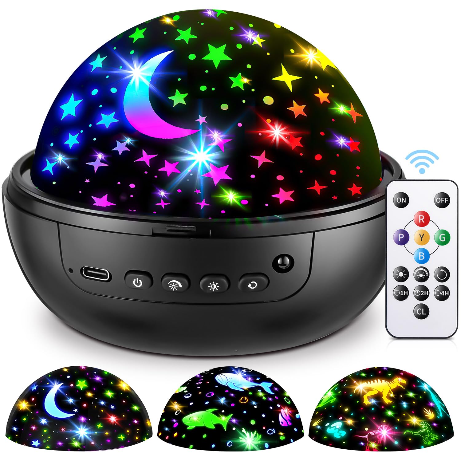 Coolnight Night Light For Kids, 93 Lighting+3 Films Kids Night Light Projector, Remote+Dimmable Star Projector, 360° Slient Star Lights For Ceiling Projector, Stars For Ceiling Stars,&Room Decor