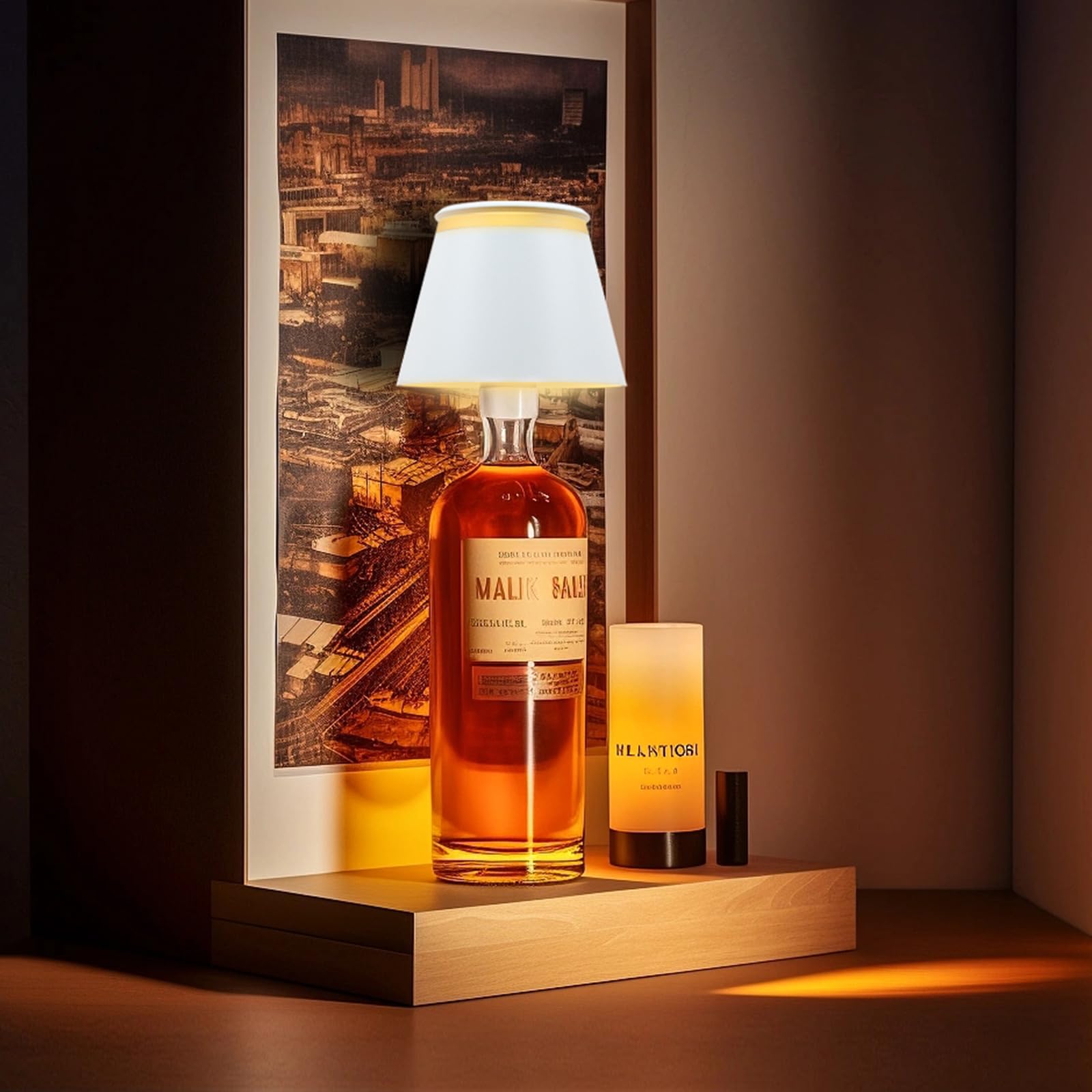 Yupola Wireless Bottle Lamp With Remote,Cordless Lamp Shade Dimmable For Wine Bottles,Rechargeable Battery Operated Touch Control Bottle Light For For Bedroom,Restaurant,Bar,Camping. (White, 2 Pcs)