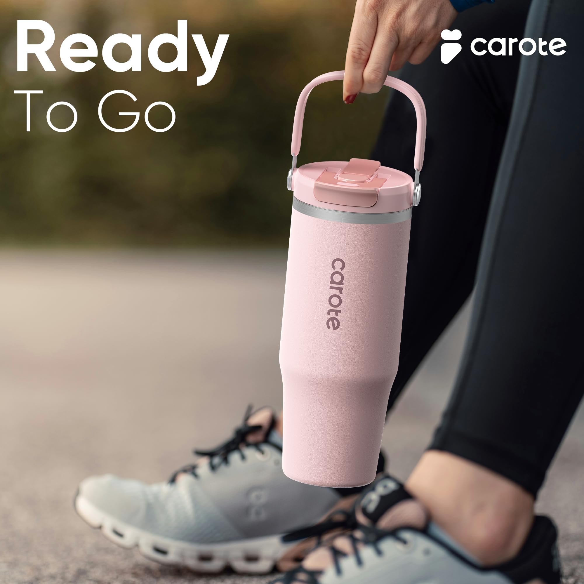 Carote Tumbler Set Of 3, 40Oz 32Oz 32Oz, Stainless Steel Tumbler With Handle, Vacuum Insulated