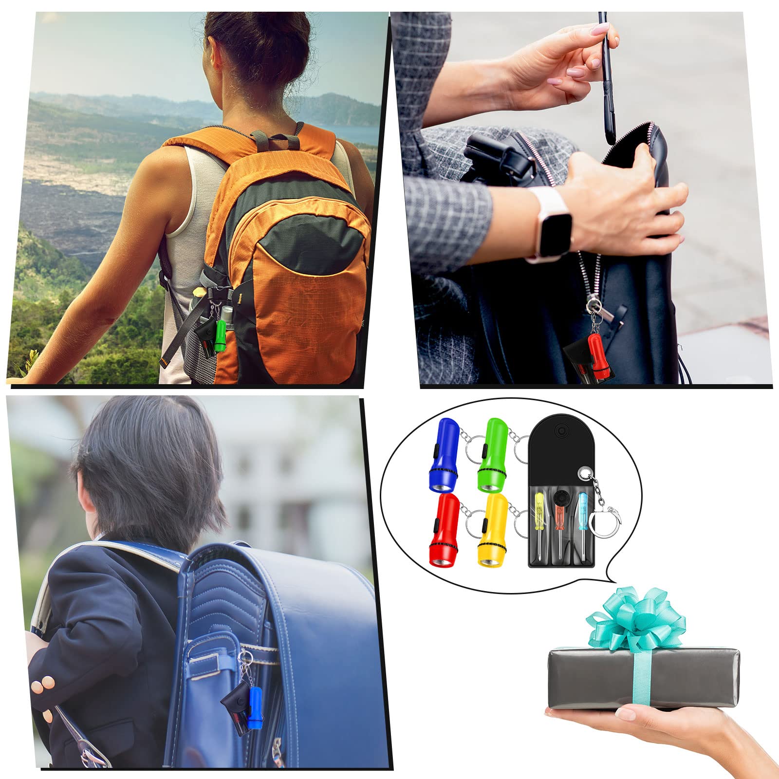 Retisee Mini Screwdriver Keychain Bulk Led Flashlight Set Mini Hand Tool Bulk For Men Adult Father'S Day Birthday Dad Giving(48 Pcs)