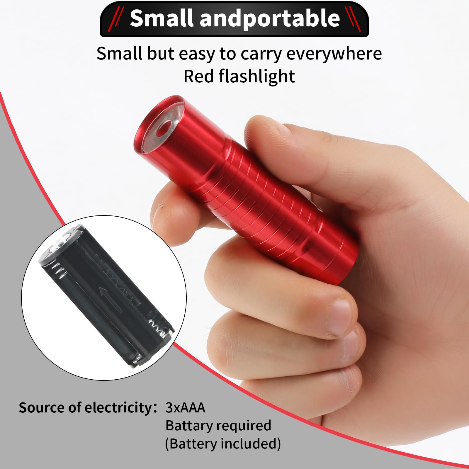 Hilngav 6 Pack Red Light Flashlight Mini, Small Led Red Flashlights Torch For Astronomy, Aviation, Night Observation And Animal Observation