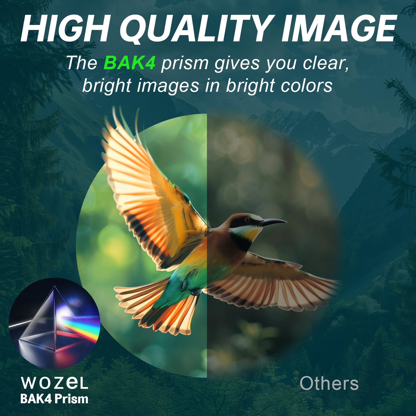 Wozel 20X52 Binoculars For Adults High Powered - Hd Binoculars With Clear Low Light Vision For Bird Watching Hunting Hiking Travel Cruise Ship Sports Events