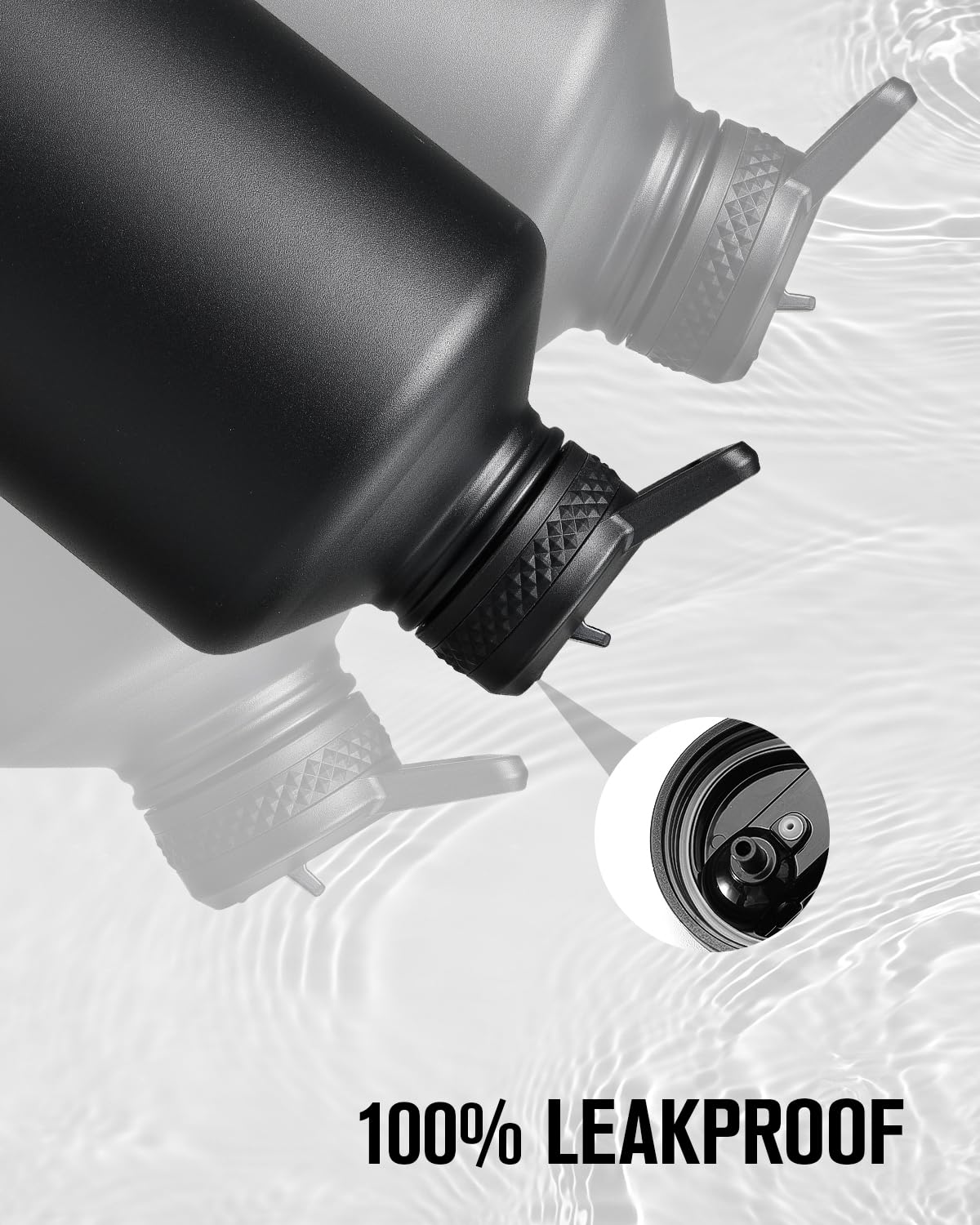 Coolplus Gallon Water Bottle Insulated With Straw, Water Jug 128 Oz Stainless Steel Double-Walled