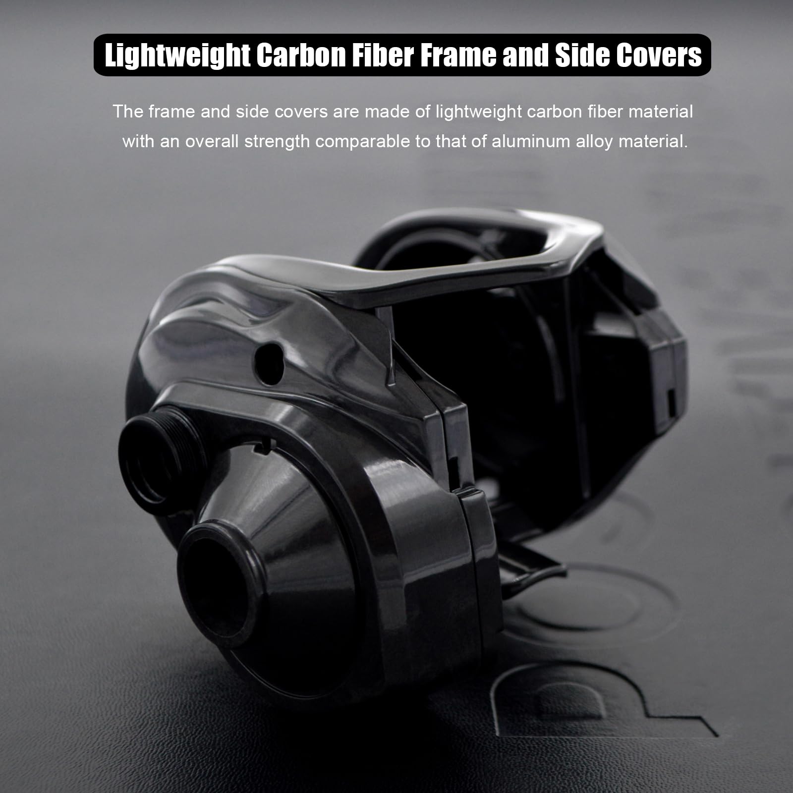 Camekoon Bahamut 400 Baitcaster Reels, Large Capacity For Jigging, 10+1 Stainless Steel Bearings, 35 Lbs Drag, 4.5In Long Power Handle, Carbon Fiber Frame And Side Covers, Baitcasting Fishing Reel