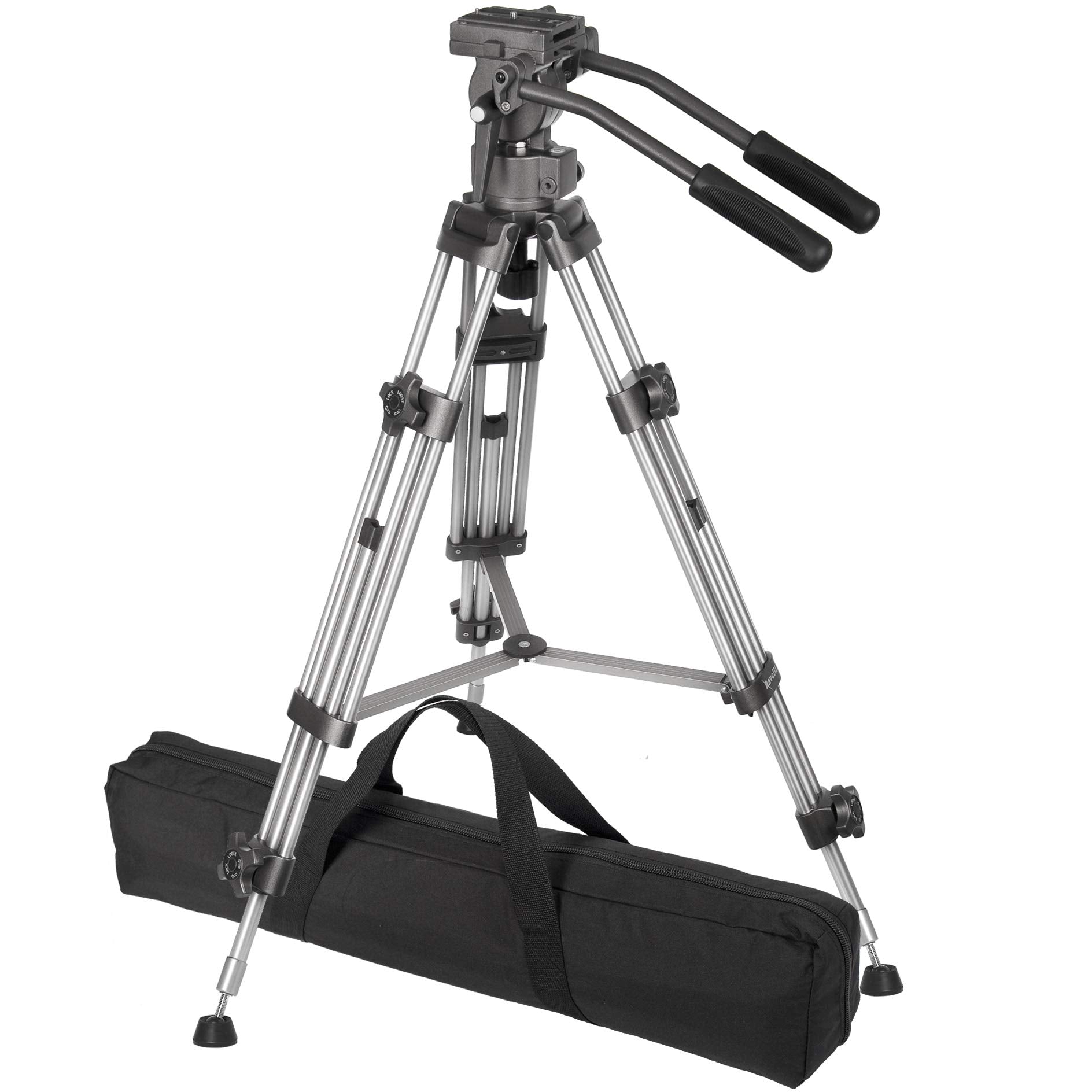 Ravelli Avtp Professional 55" 65Mm Video Camera Tripod With Fluid Drag Head