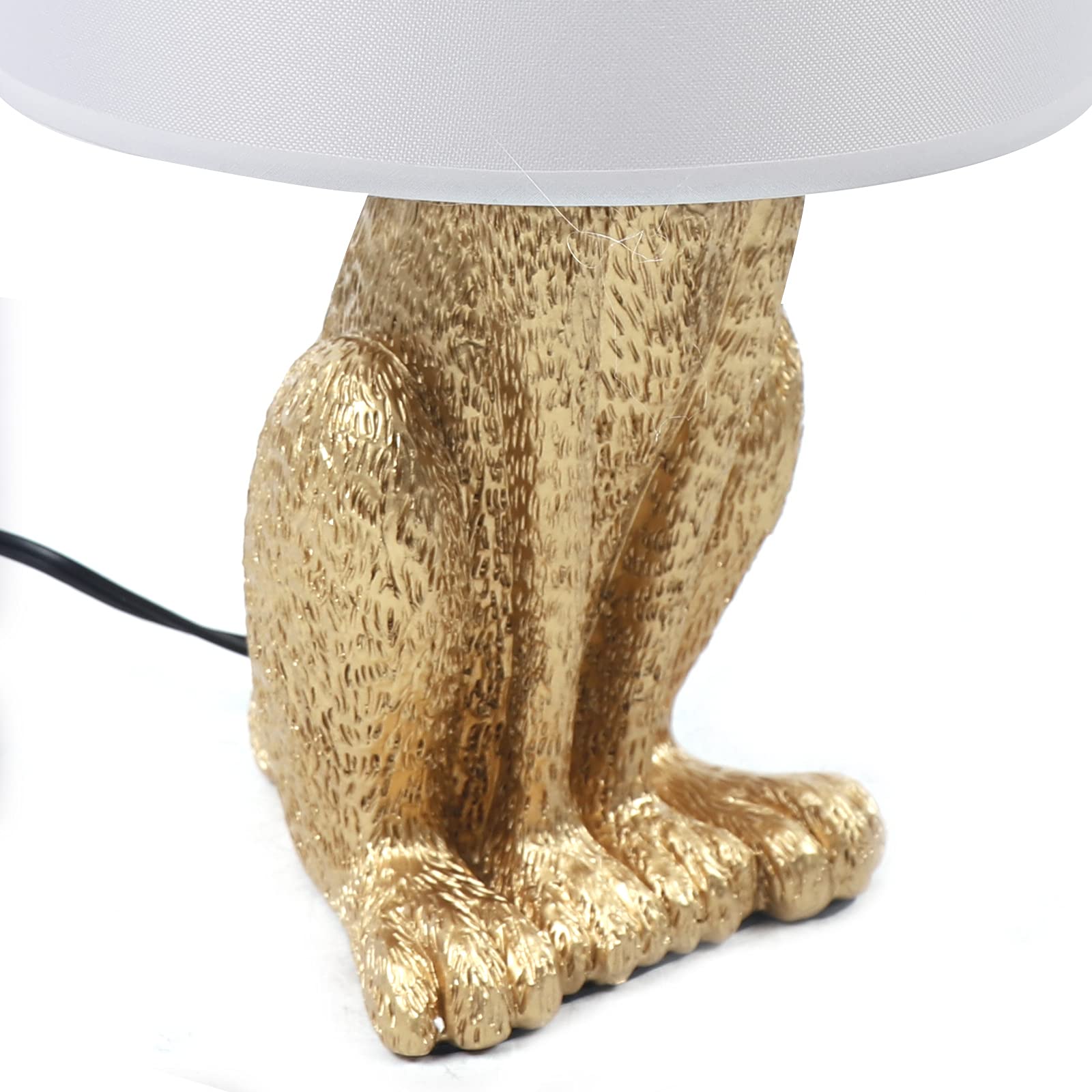 Tfcfl Modern Golden Rabbit Table Lamp, Creative Cute Bunny Desk Light For Bedroom Bedside, Office, Living, Dining & Study Room, E26 Bulb Base, 60W Max (Bulb Not Included)