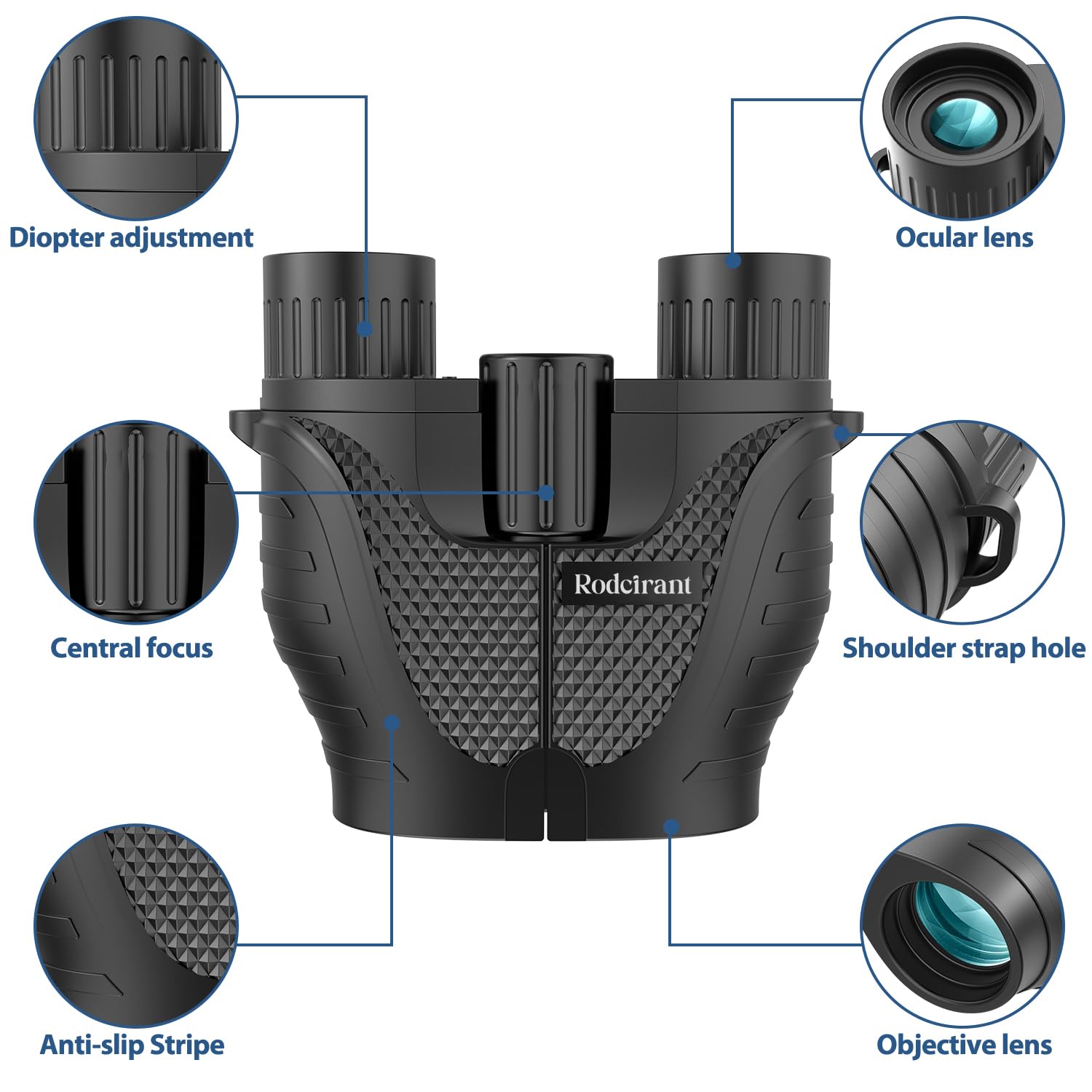 Rodcirant Binoculars 15X25 For Adults,Waterproof Durable & Clear Binoculars With Low Light Night Vision For Sightseeing,Concerts And Bird Watching