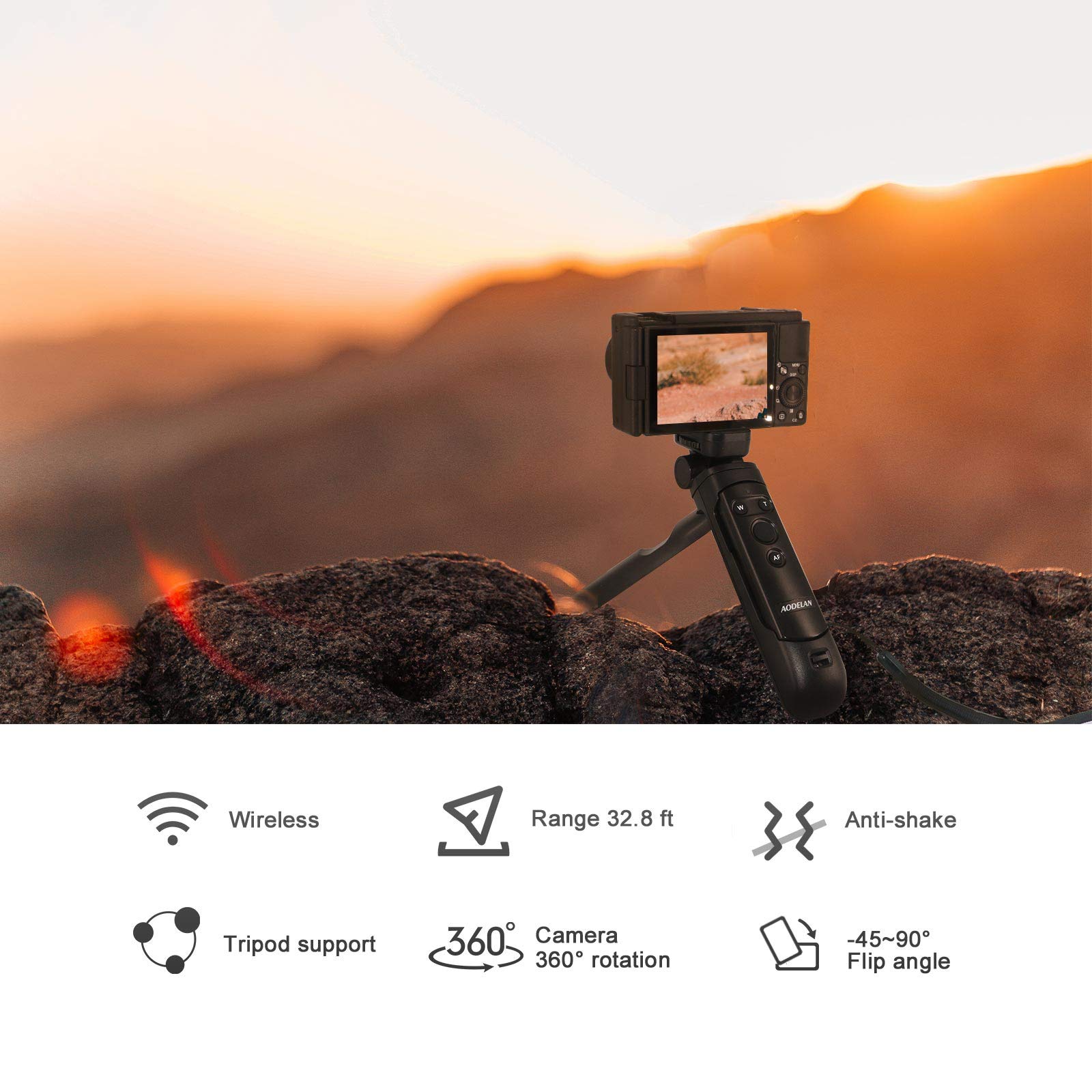 Aodelan Camera Shooting Grip, Handle Mini Tripod With Br-E1B Wireless Remote Shutter For Canon Eos R3 R Rp R5 R6 90D M50 Sl2 Powershot Sx70 Hs Cameras, Replaces Canon Hg-100Tbr