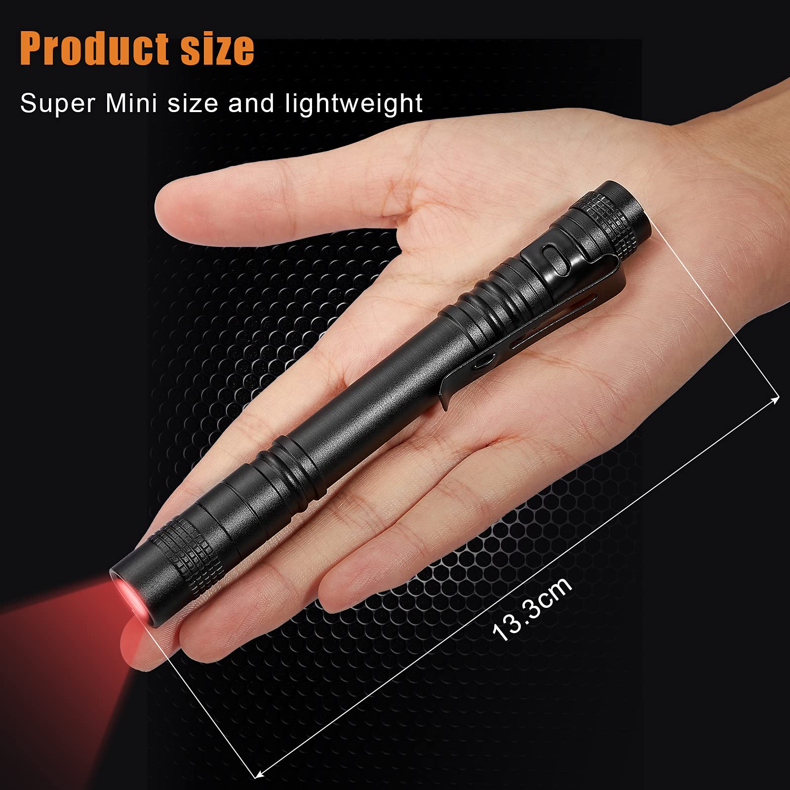 Tuanse 4 Pcs Red Light Flashlight Red Led Flashlight Pen Light Super Bright Torch For Astronomy, Aviation, Night Observation And More