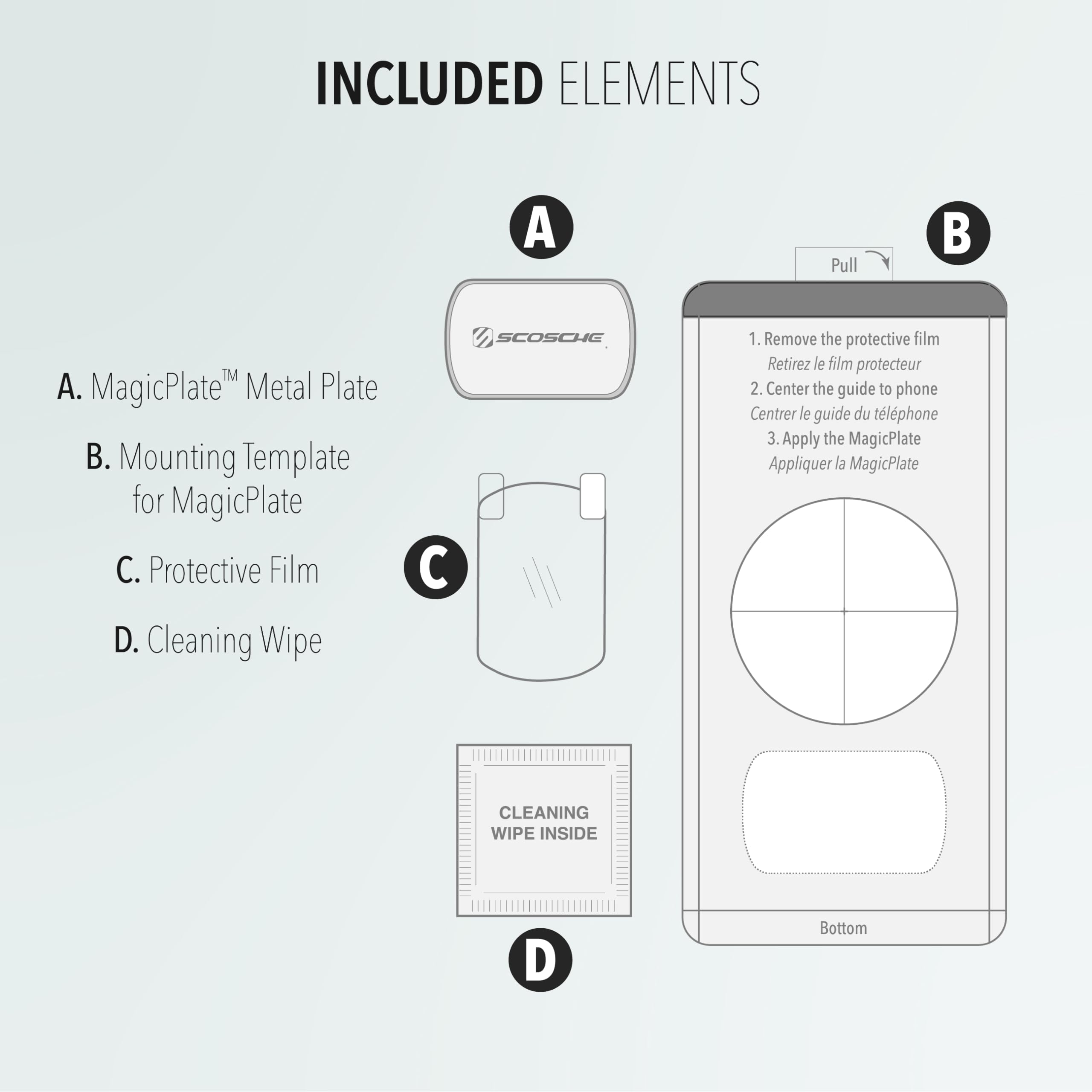 Scosche Mpq5Rki-Bp0 Magicplate Replacement Plate For Magicmount Magnetic Mount, Non-Magnetic And Charge Mounting Systems