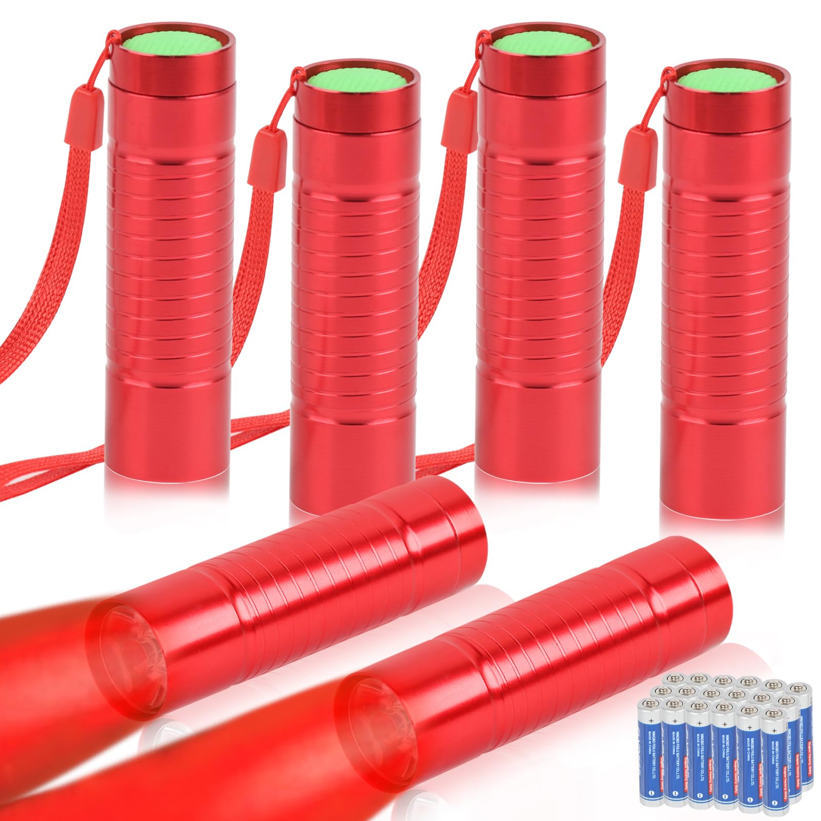 Hilngav 6 Pack Red Light Flashlight Mini, Small Led Red Flashlights Torch For Astronomy, Aviation, Night Observation And Animal Observation