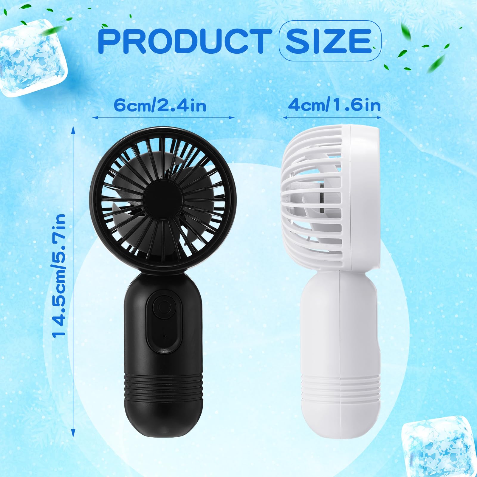 Rechargeable USB small personal fans with 3 speed settings ideal for travel and indoor use