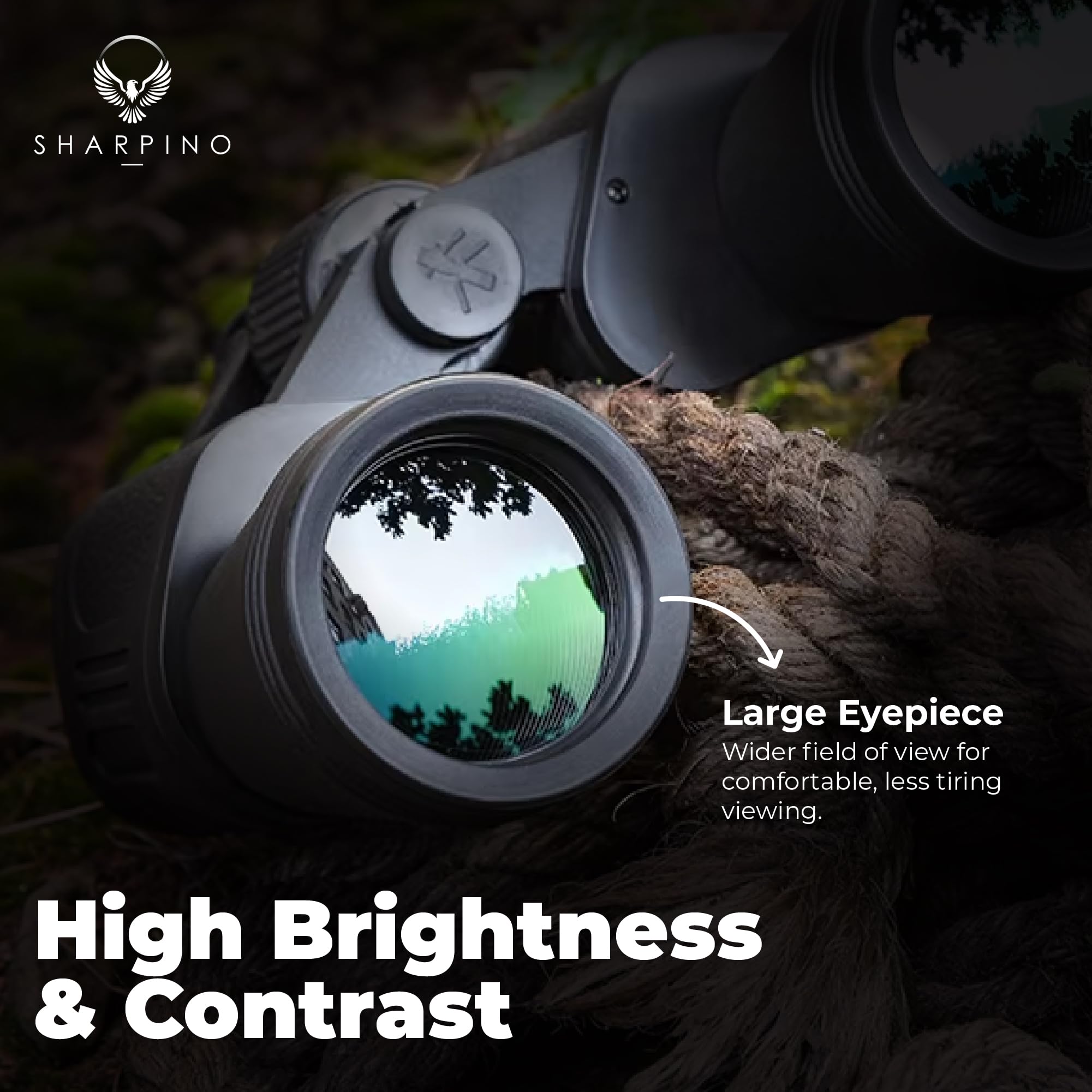 Sharpino 10 X 50 Binoculars For Adults High Powered – Wide Angle Binoculars With Anti Reflective Fog Proof Lens – Waterproof, Outdoors, Hunting, Bird Watching, Concert, Sporting Events