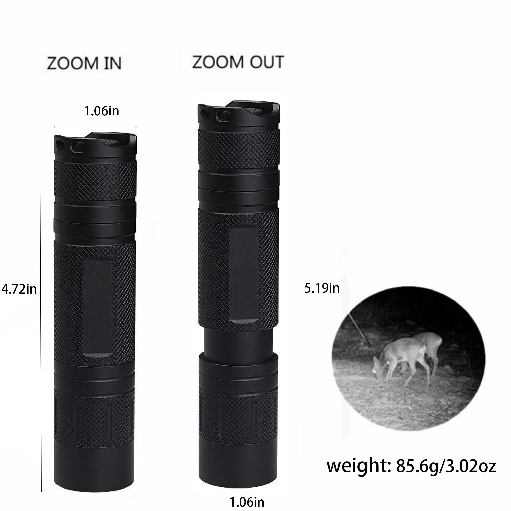 Zyunmall Ir Illumilator Flashlight, 850Nm Infrared Light Flashlight, Used With Night Vision Devices Goggles & Monocular