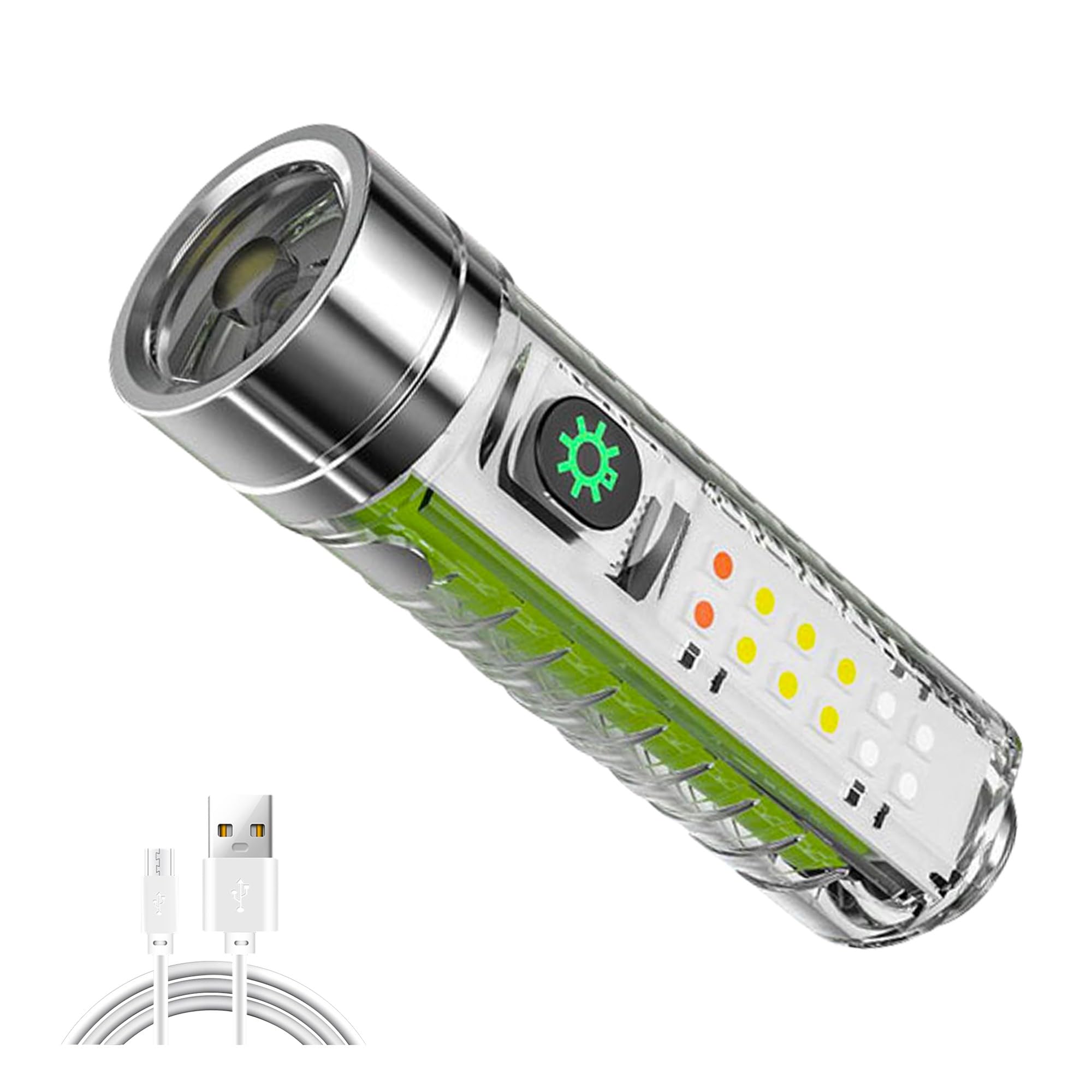 Fzh Small Powerful Flashlight Rechargeable - 350 Lumen 1500Mah Led Flashlights With 8 Light Modes, Waterproof Magnetic Handheld Flashlights For Emergencies, Camping, Hiking