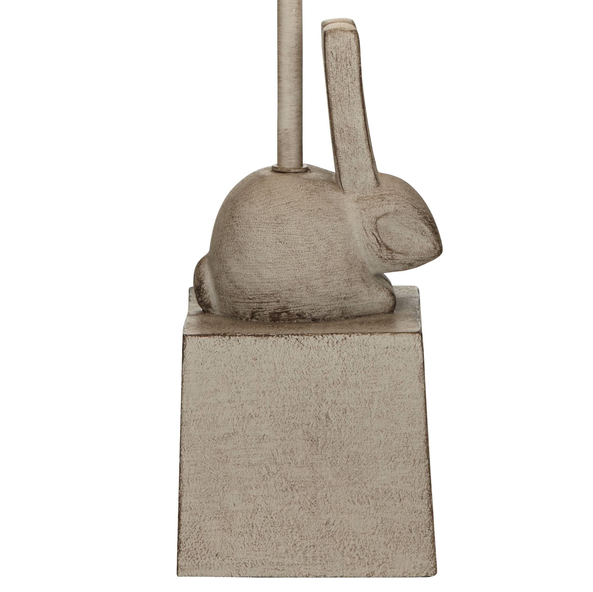 360 Lighting Bunny 19 3/4" High Rabbit Small Sculptural Farmhouse Rustic Modern Country Cottage Accent Table Lamps Set Of 2 Gray White Shade Living Room Bedroom Bedside Nightstand House Office Home