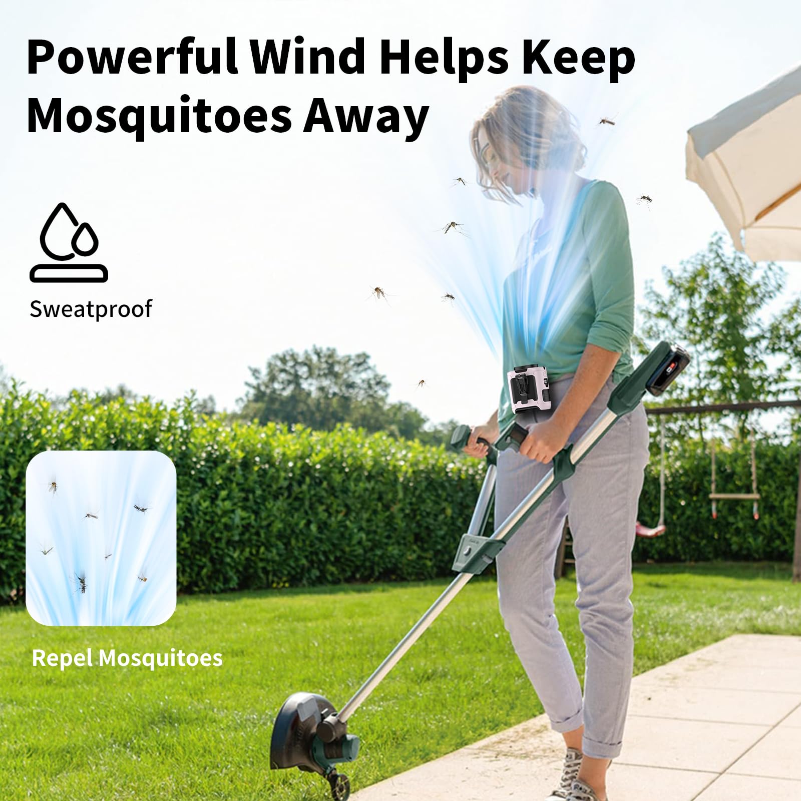 Socool 10000Mah Portable Waist Fan Clip On Wearable Belt Personal Fan Rechargeable Battery Operated