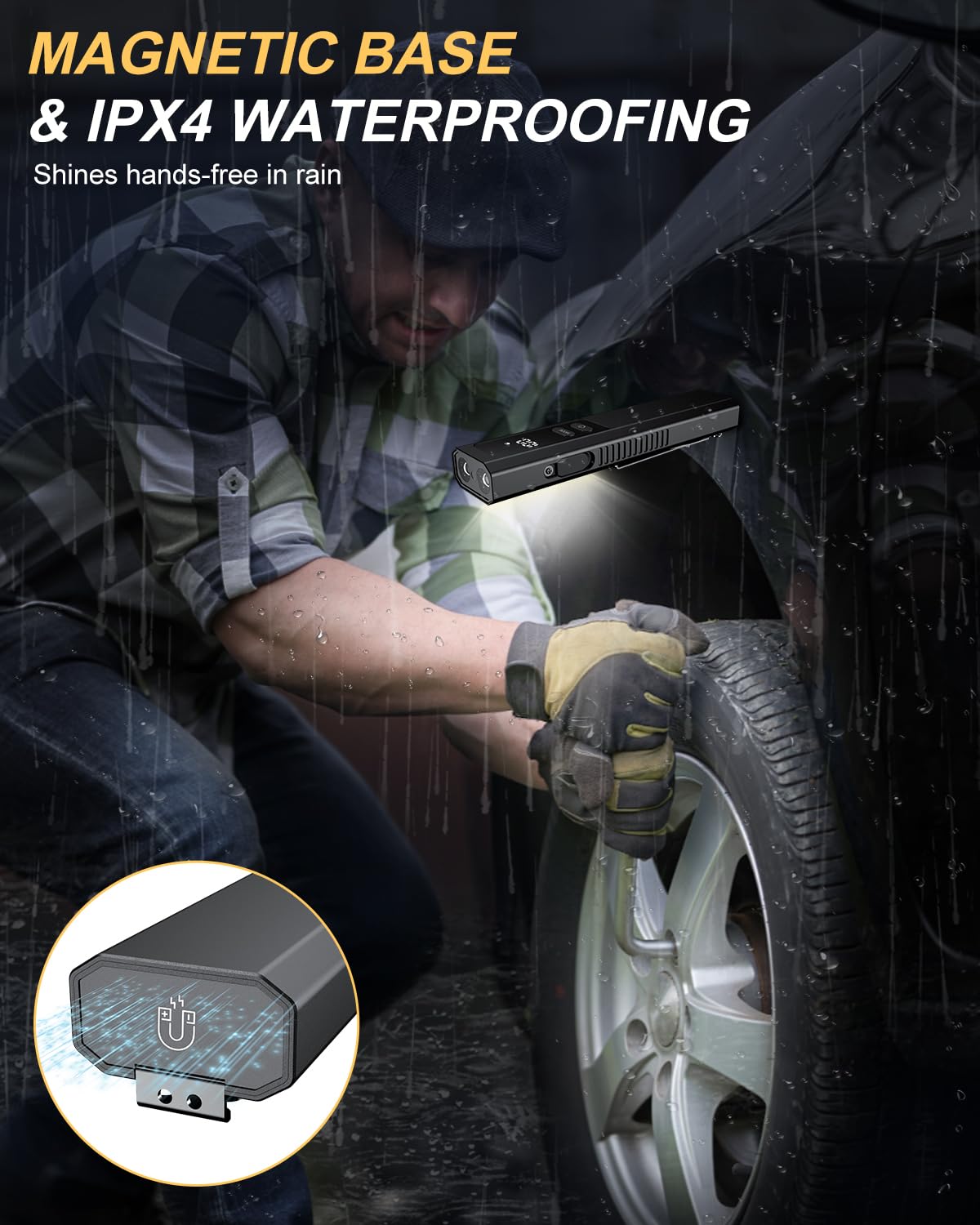 Pptslid Flat Edc Flashlight With 4 Light Sources: Main White Worklight, Side Warm Light With Red/Blue Flashing, Green Beam, Uv Magnetic Base, Pocket Clip, Rechargeable