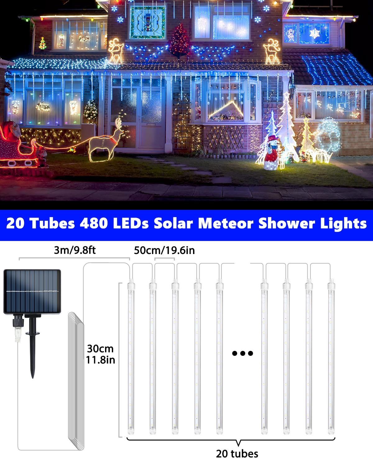 Flacchi 20 Tubes Solar Meteor Shower (Blue)