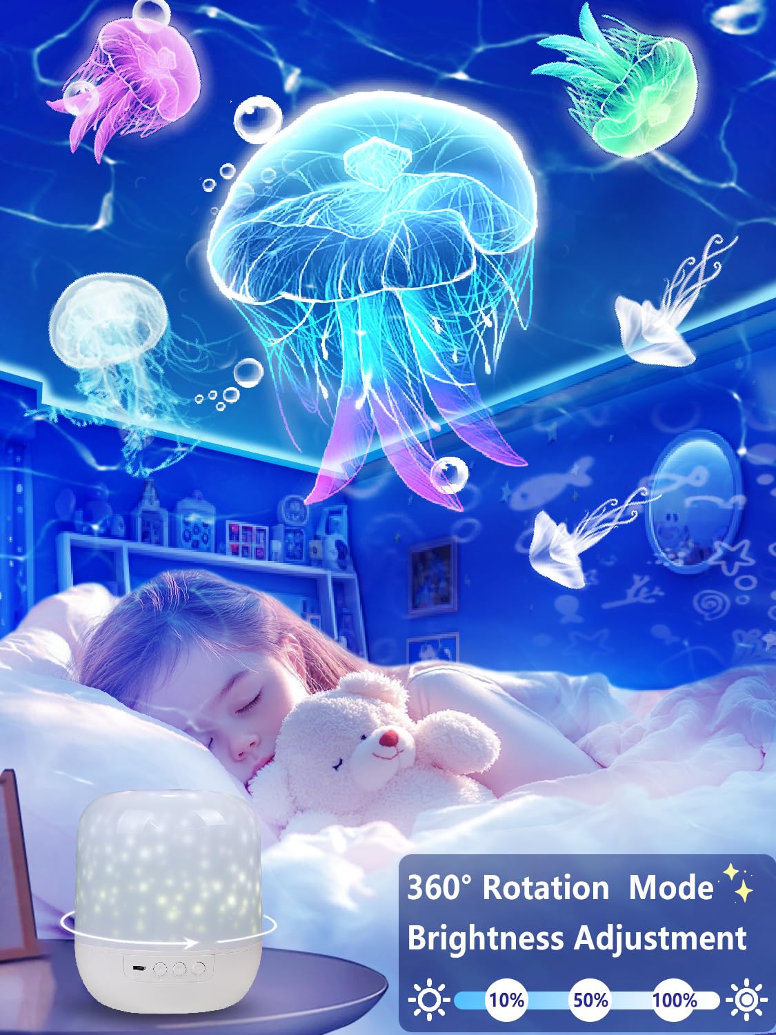 Eigther 21 Sets Of Films, Projector Night Light For Kids Bedroom, Baby Projector For Ceiling, Star Galaxy Projector With 360° Rotation Dimmable For Kids Baby Girls, Birthday, Christmas, Nursery, Room Decor