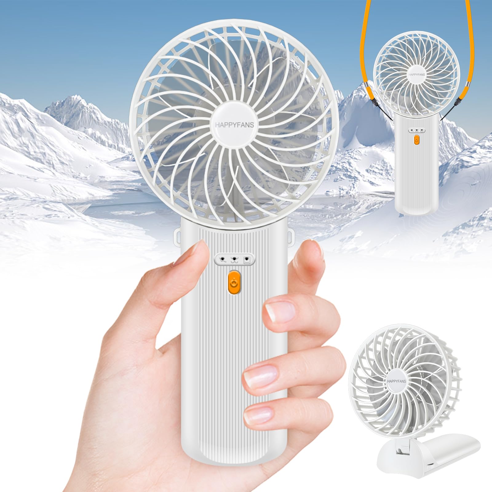 Portable 4 Speed Mini Handheld Fan,15H Cooling Cute Fan,Small Portable Personal With 180° Foldable - Koospark