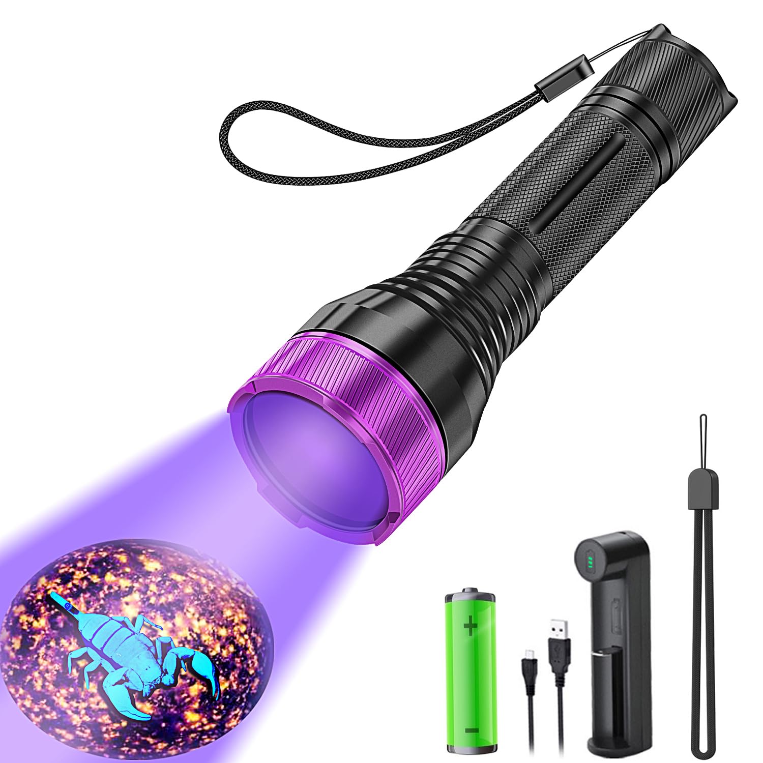Bestsun High Power 365Nm Uv Flashlight, Uv Light Blacklight Flashlights, 4-Core Filtered Led Powerful Ultraviolet Flashlight For Pet Urine Stains Detection, Rock Hunting, Resin Curing, Scorpion Light