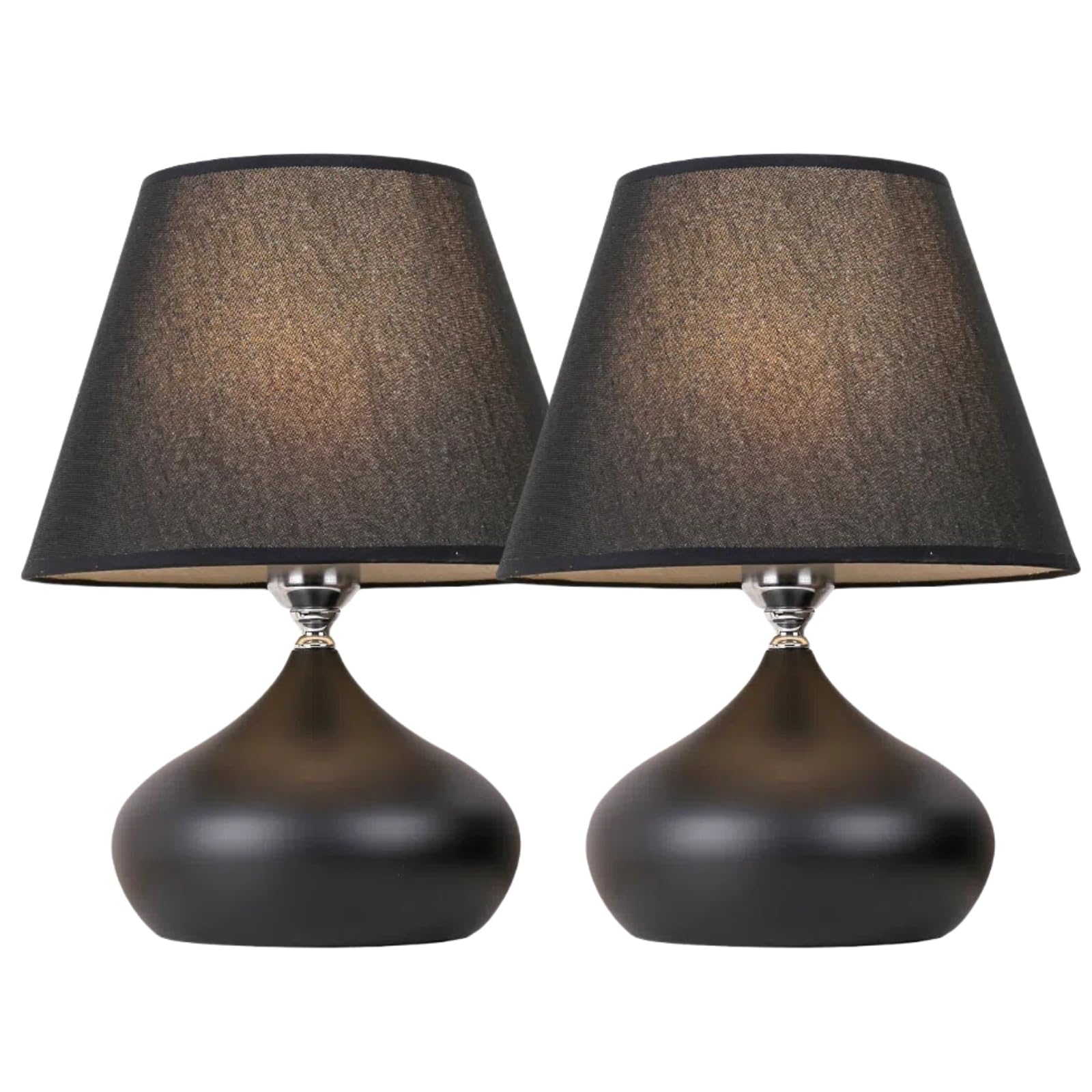 Yiixuyo Table Lamps Set Of 2, Nightstand Lamps Set Of 2, Bedside Table Lamp For Living Room Bedroom (14“-Black)