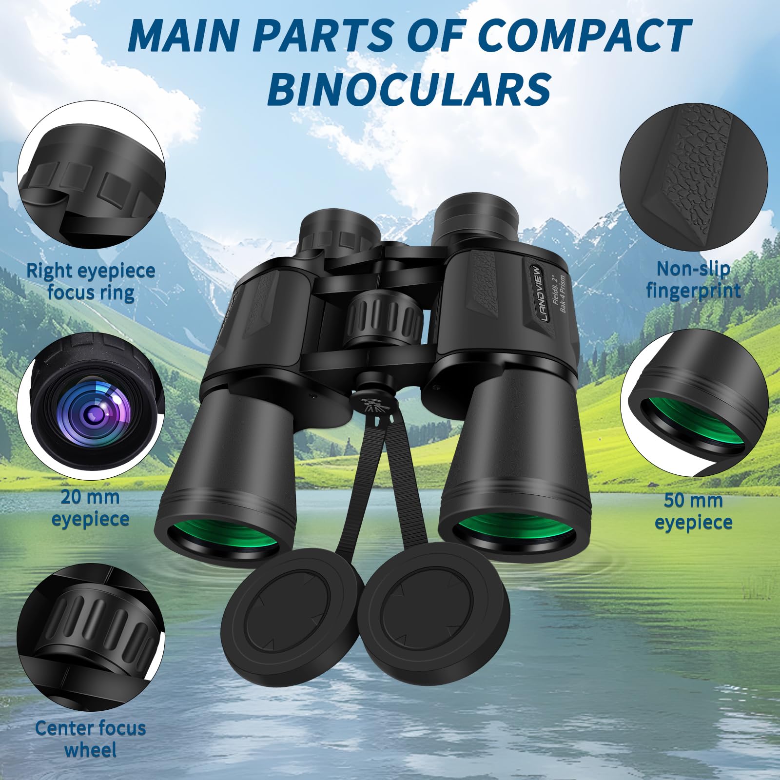 Atrery 20X50 High Powered Binoculars For Adults, Waterproof Hunting Binoculars With Low Light Vision, Binoculars For Bird Watching, Hunting, Traveling, Sightseeing (Black)