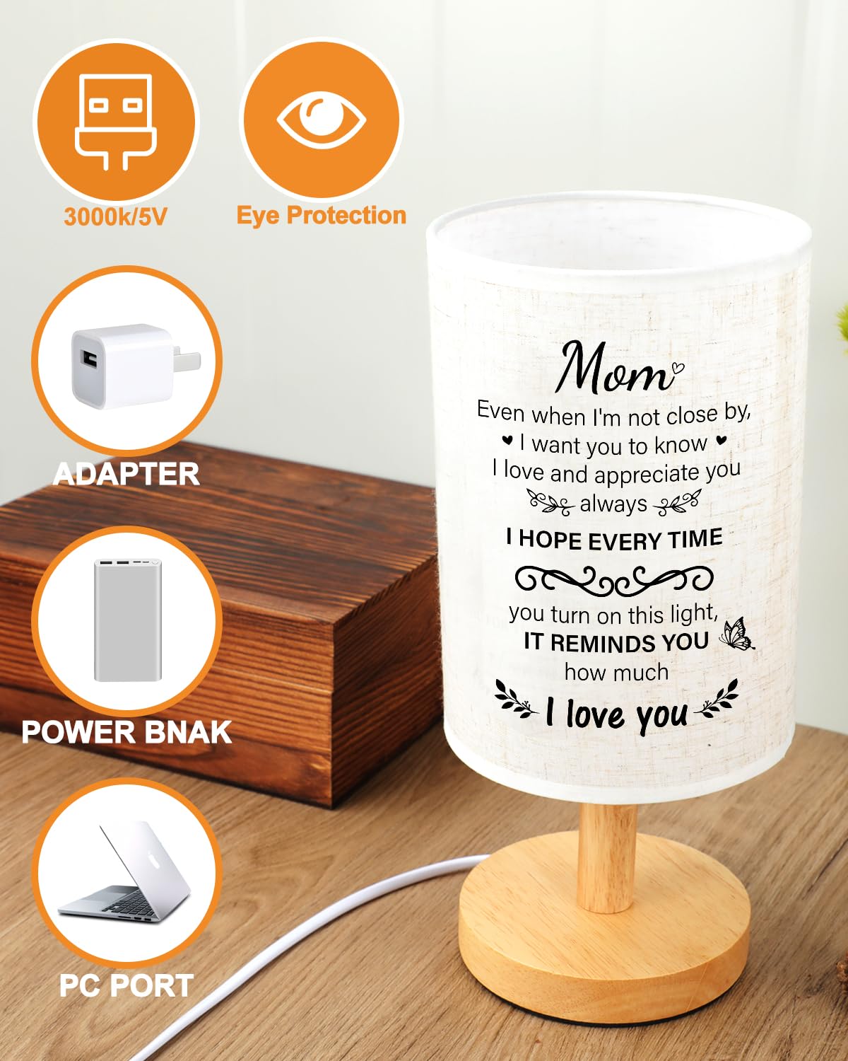 Souhoney Mom Birthday From Daughter Son, Birthday For Mother From Daughter Son, Unique Mothers Day Valentine For Mom, Beautiful Mother Lamp For Home Decoration