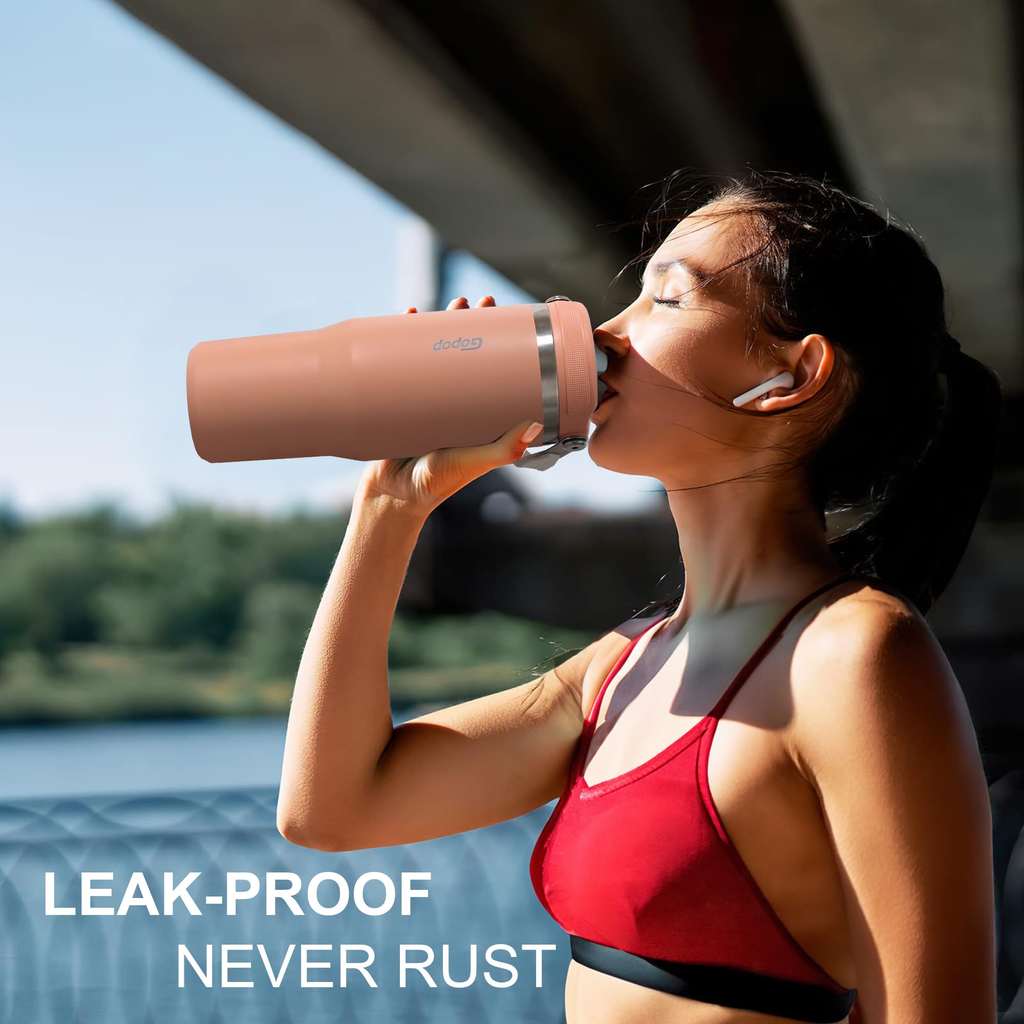 30 Oz Tumbler With Flip Straw - Vacuum Insulated Stainless Steel Water Bottle For Home, Office