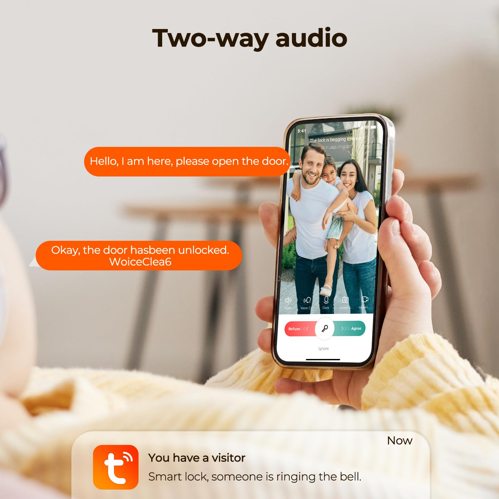 Camcamp Video Smart Lock With Camera & Doorbell, 5-In-1 Keyless Entry Door Lock With Handle, Fingerprint+Keypad Code+App Remote Control+Ic Card, Auto Lock, Wi-Fi Smart Deadbolt For Front Door, Apartment