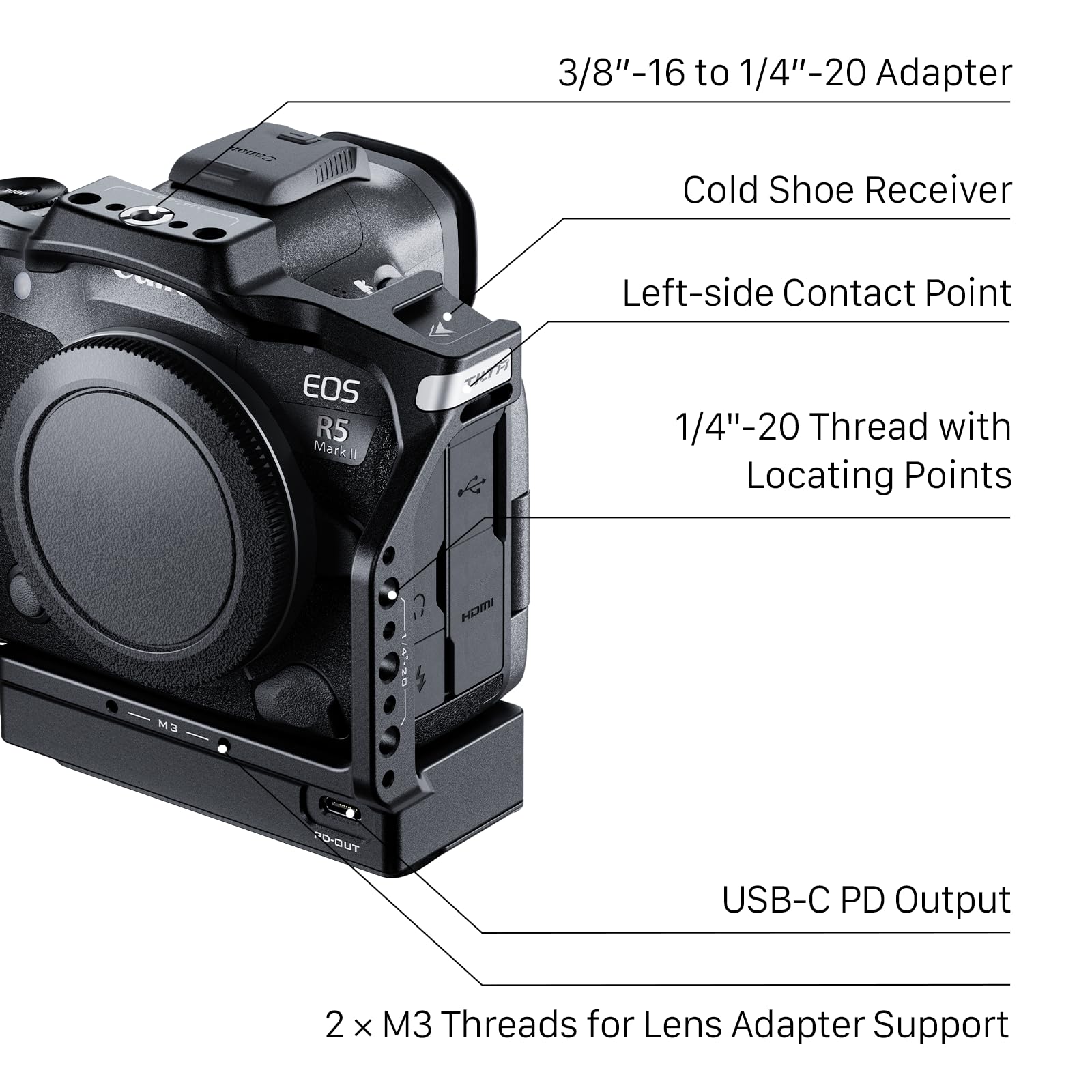 Tilta Camera Cage Advanced Kit With Cooling System Compatible With Canon R5 Mark Ii - Black