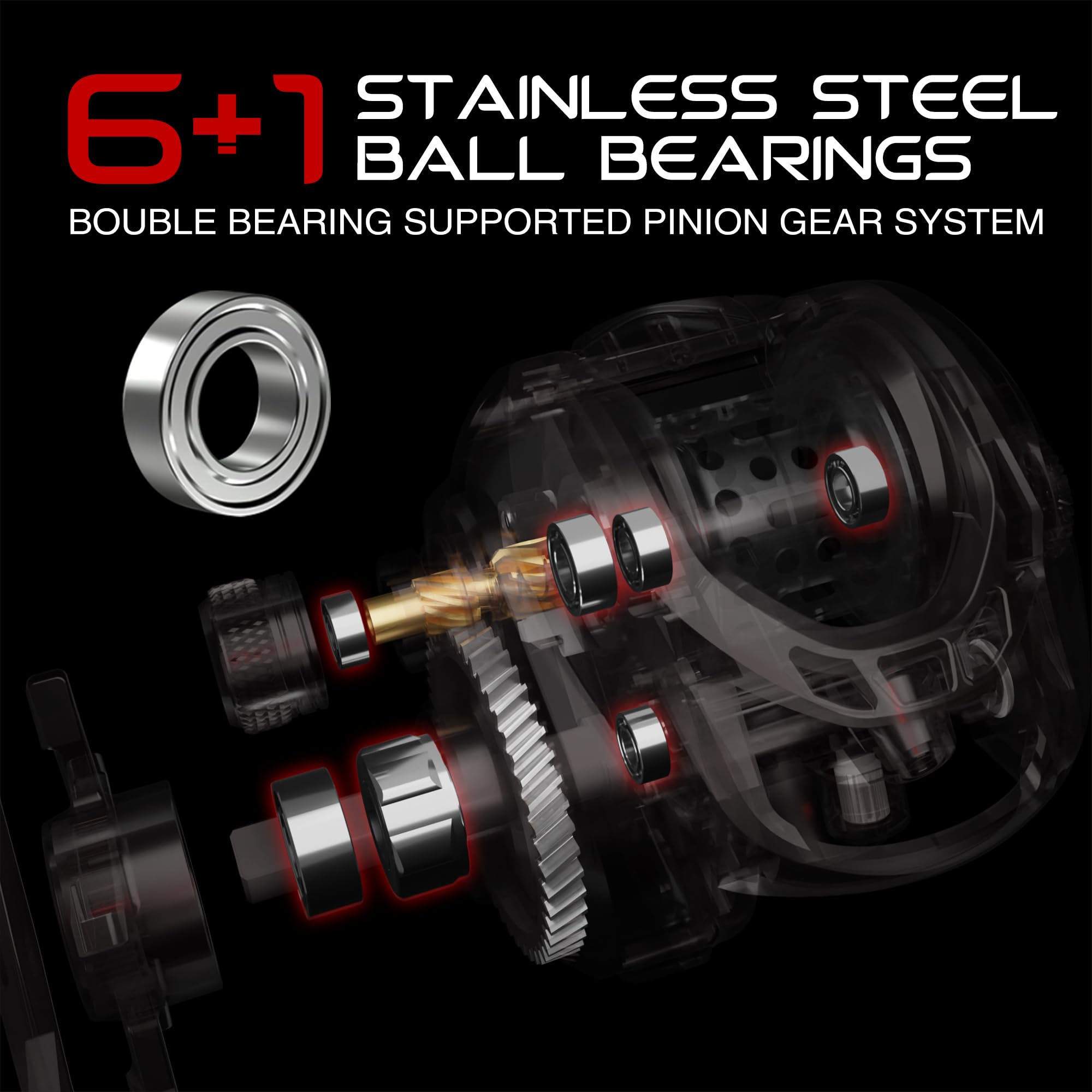 Anatono Sphinx Bfs Baitcasting Reel – 6.06Oz– 6 Stainless Steel Ball Bearings– 7.2:1 Gear Ratio Fishing Reels,Lightweight Bait Finesse System Freshwater Saltwater Casting Reel