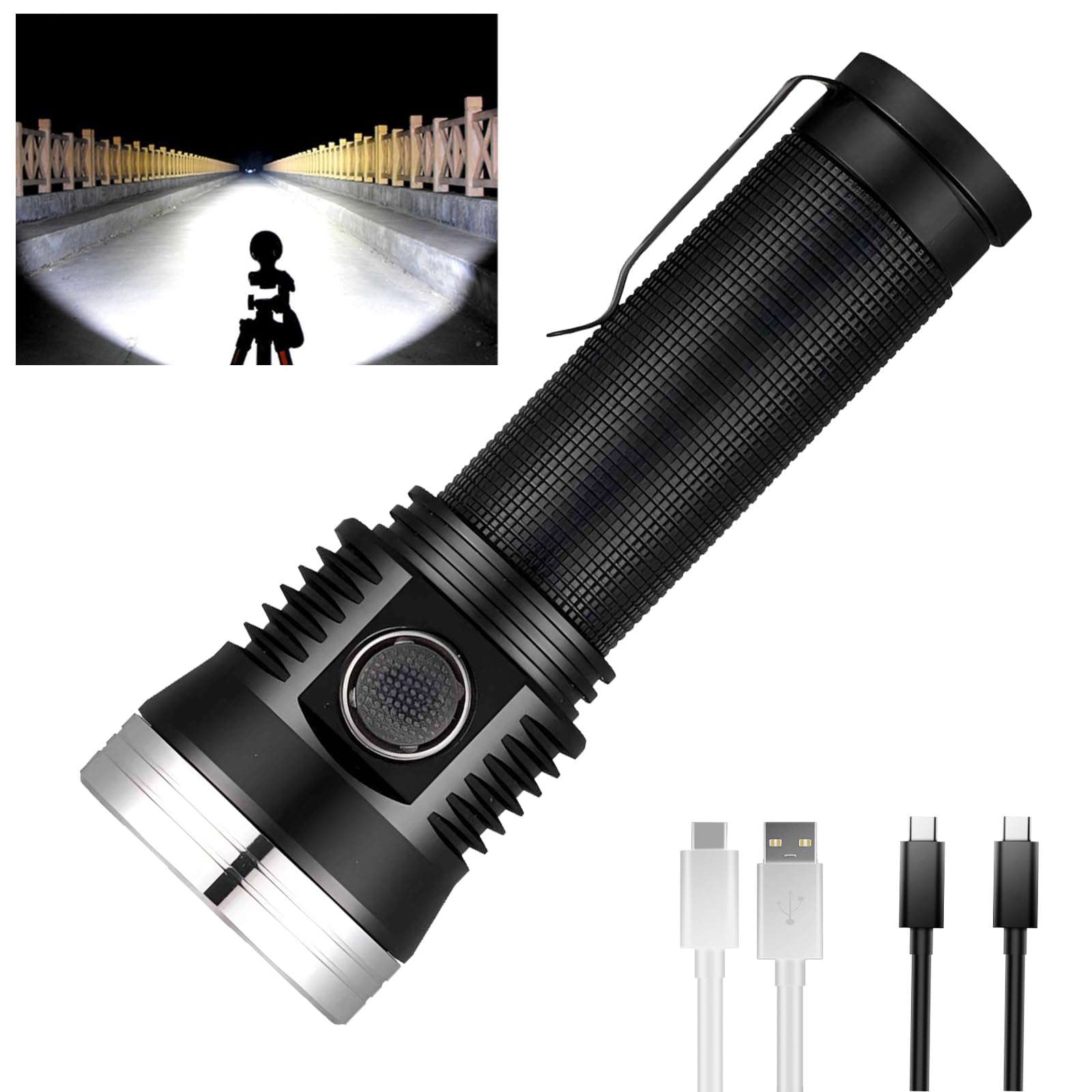 Saoprkler 6000 Lumen Tactical Flashlight Ak01 Rechargeable Edc Flashlight (820Yds/35Min Turbo) Ip68 Waterproof W/Strobe - Duty-Grade Law Enforcement & Survival Gear