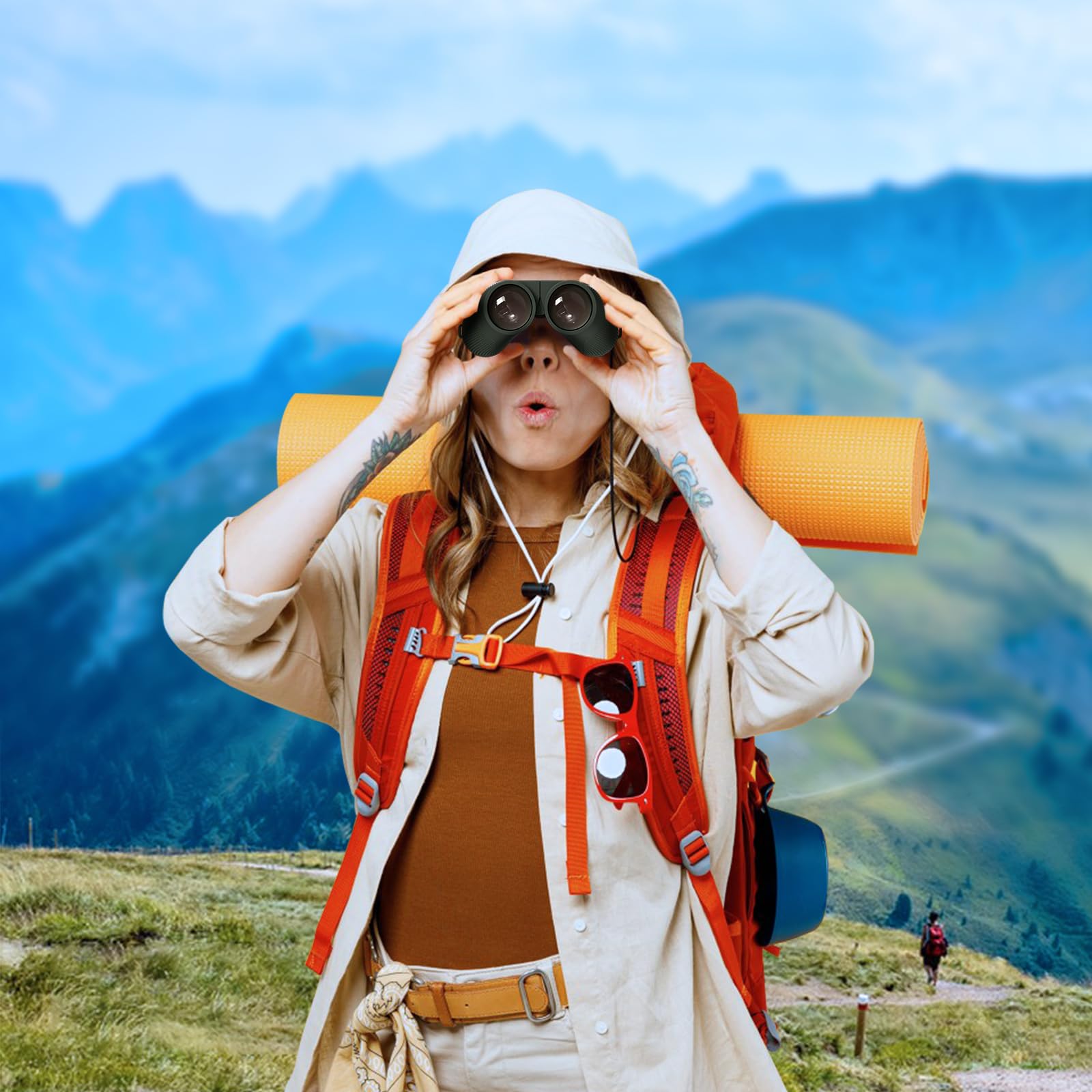 Awvlvwa 20X25 Compact Binoculars For Adults & Kids – High-Powered, Wide Eyepiece, Waterproof Binoculars With Low Light Vision – Perfect For Bird Watching, Outdoor Hunting, And Sightseeing (Green)