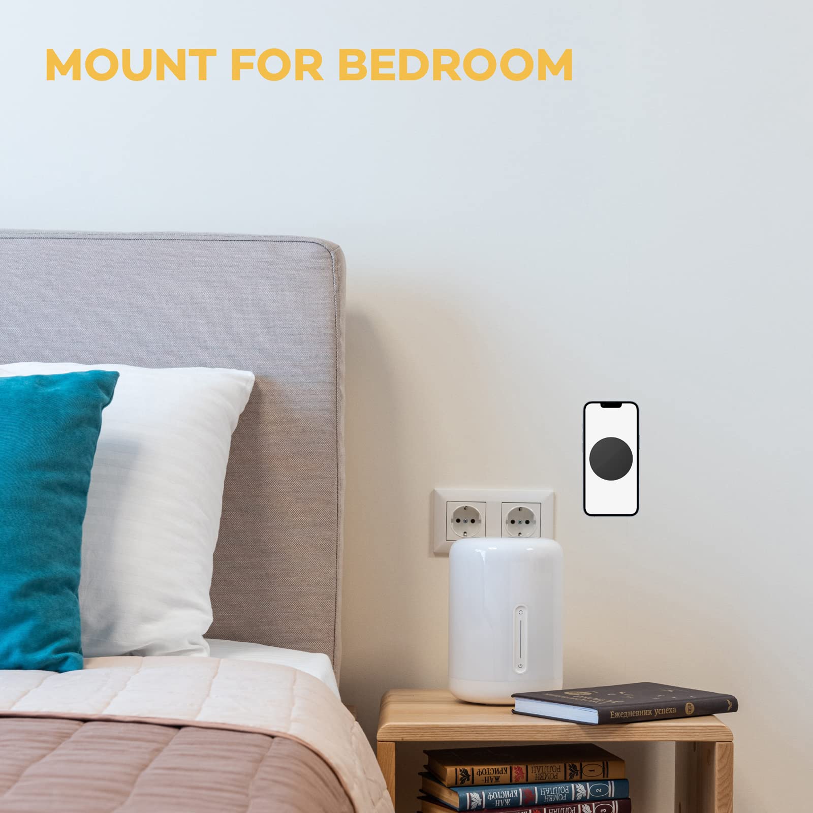 Zanedy Wall Mount For Magsafe Magnetic Phone Mount, Compatible With Iphone 16/15/14/13, Rubidium Magnet For Stable Attraction, Easy One-Handed Use, Multipurpose Use