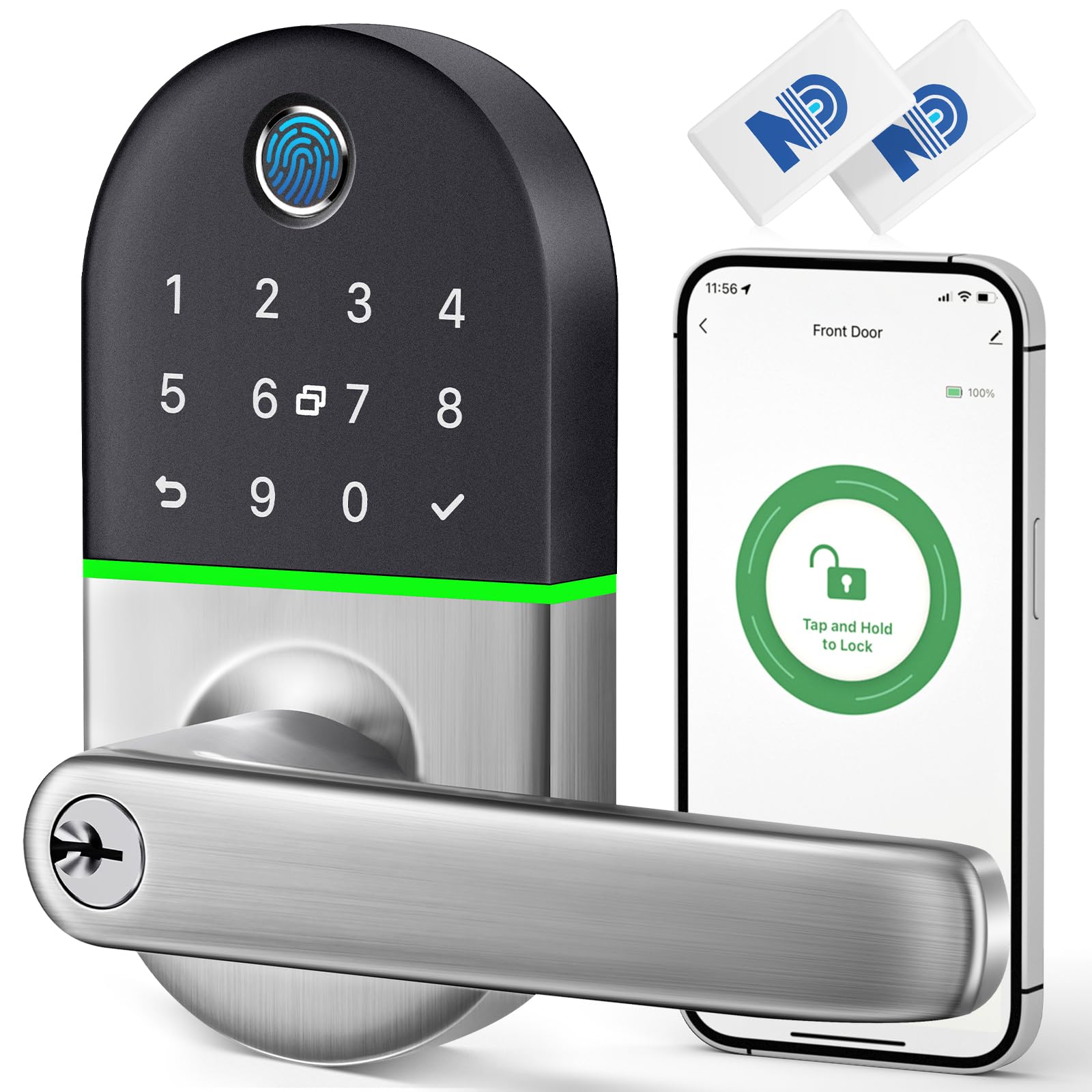 Nice Digi Smart Keypad Door Lock With Handle: Keyless Entry Electronic Lock For Front Door, Easy Installation