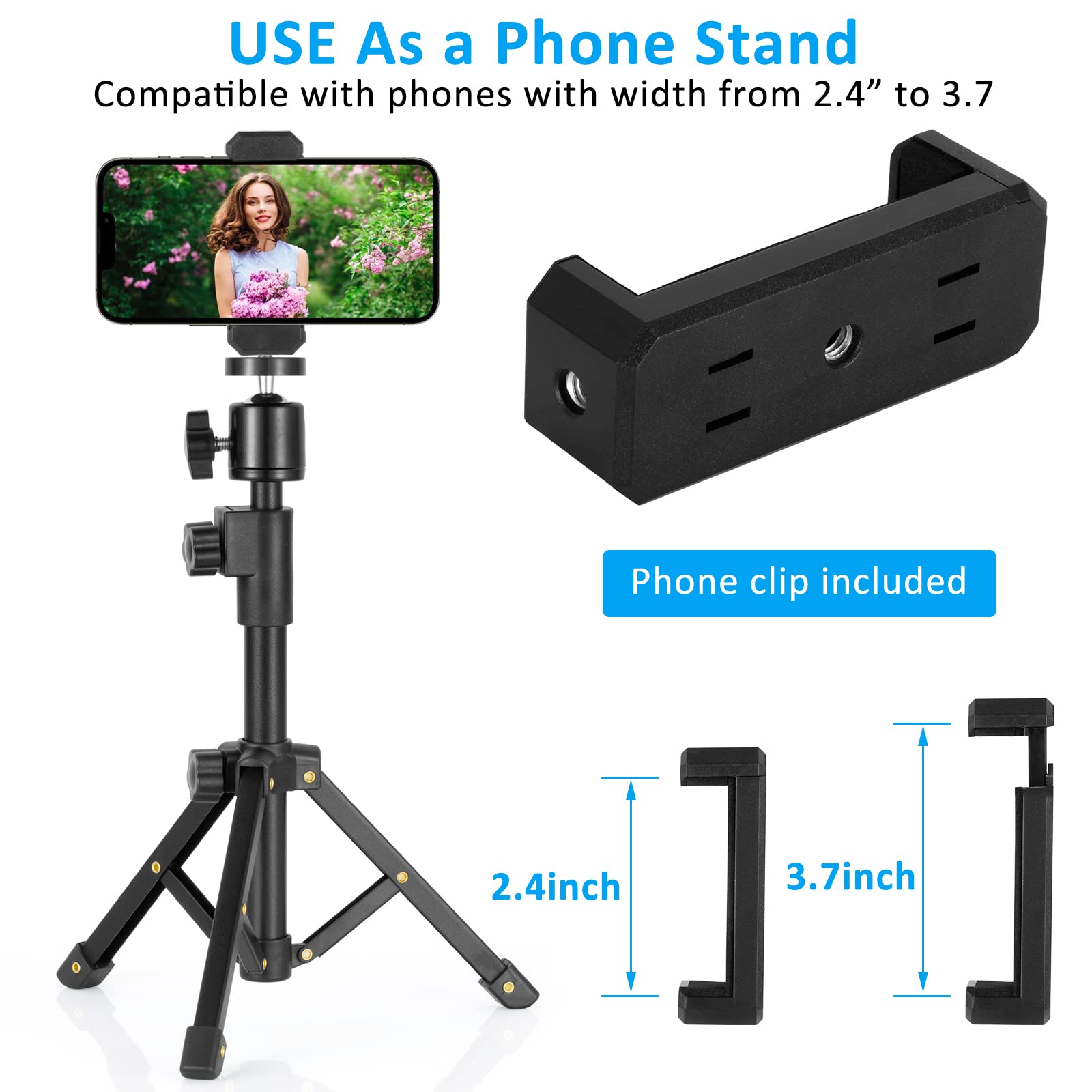 Bilione Webcam Tripod Stand, For Webcam C920 C922 C930E C920S C920 C615 C960 C920X, Extendable Stand For Desk, Lightweight Mini Webcam Tripod With 1/4" Thread