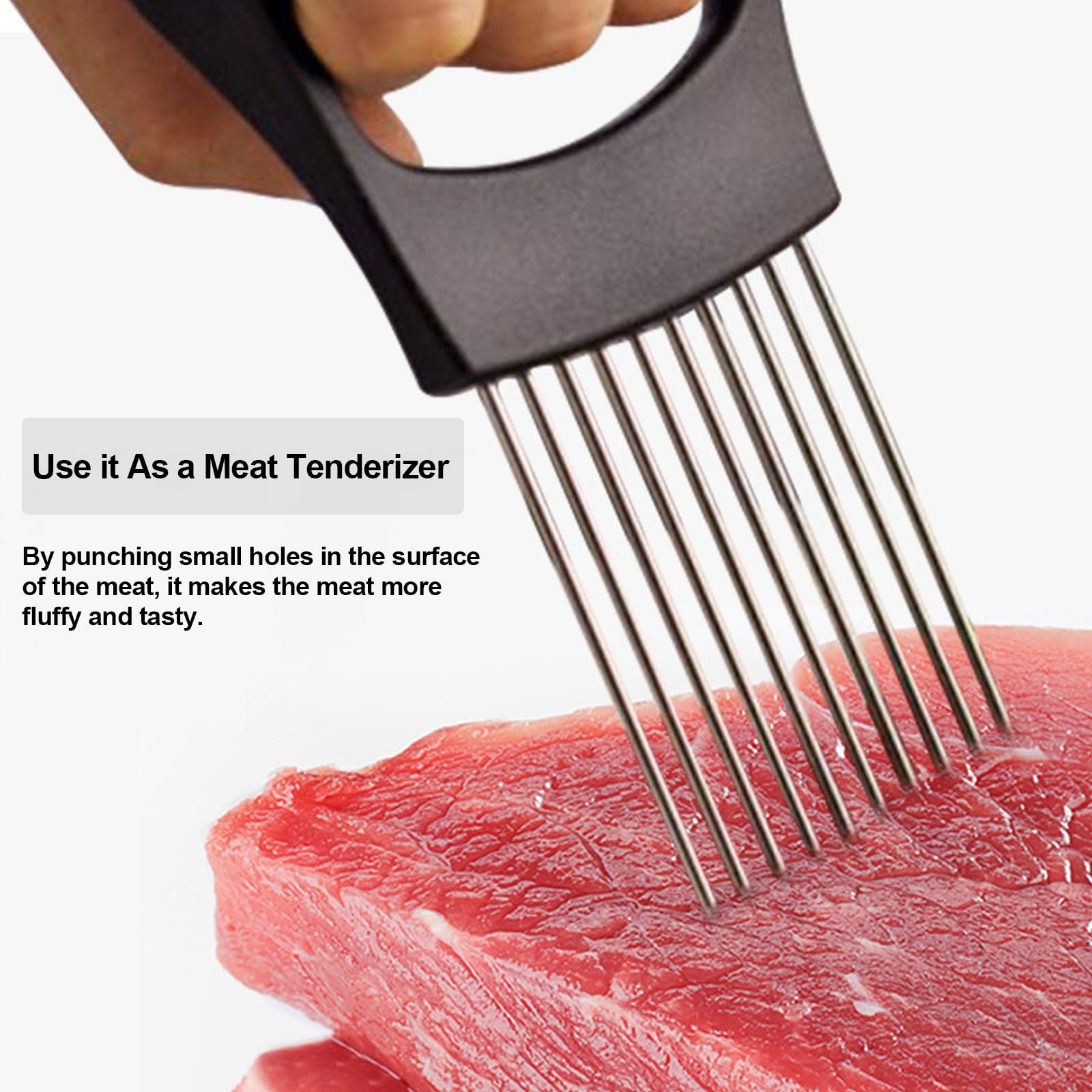 Jayvar Onion Holder for Slicing, Onion Cutter Vegetable Chopper, Stainless Steel Tomato Slicer Vegetable Cutter for Potato