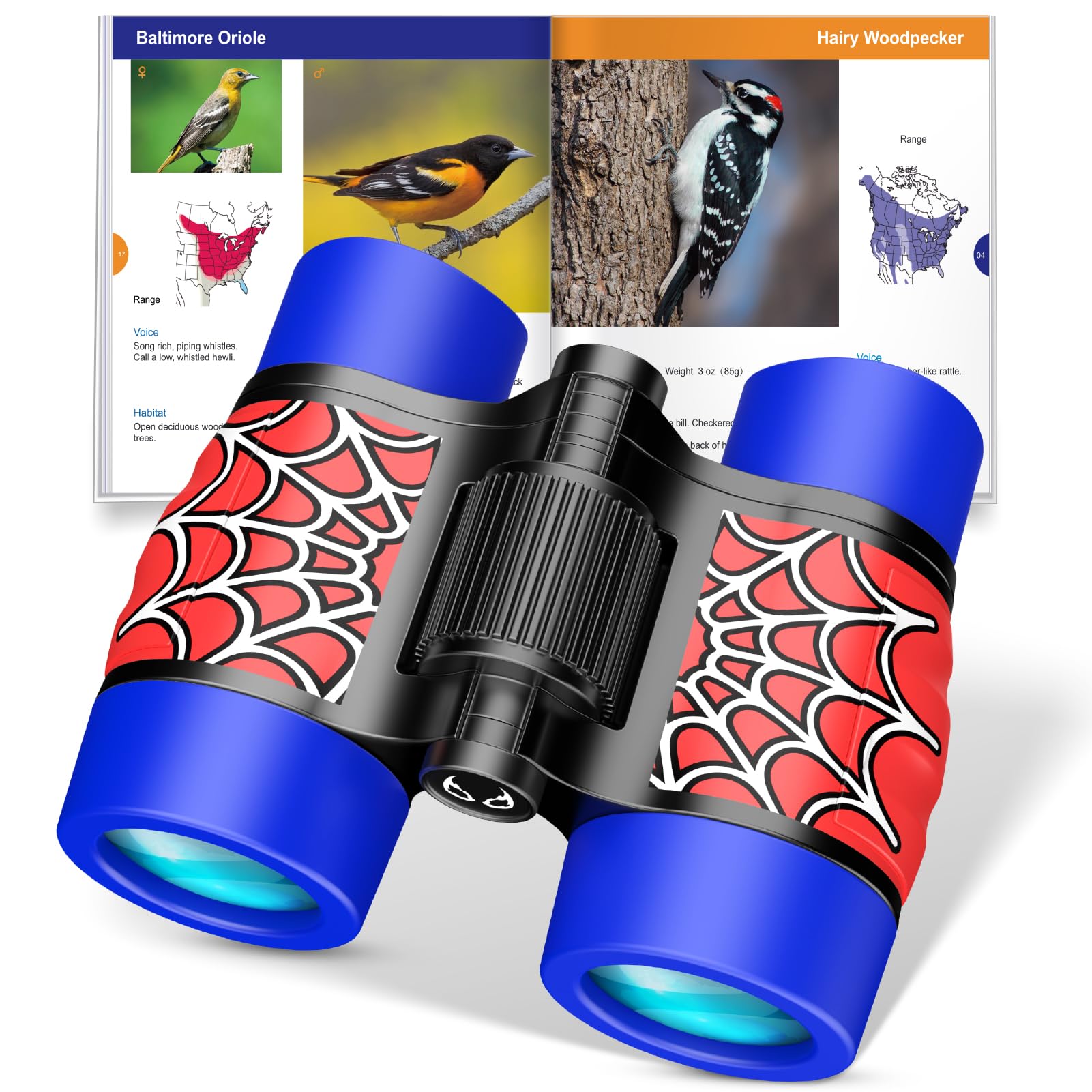 Spidolapse Binoculars Toys For Kids Ages 3-8: Outdoor Adventure Toy With Bird Watching Guide For 4 5 6 7 8 Year Old Boys Girls Birthday  Toddler Travel Camping Binoculars Toy Age 4-6