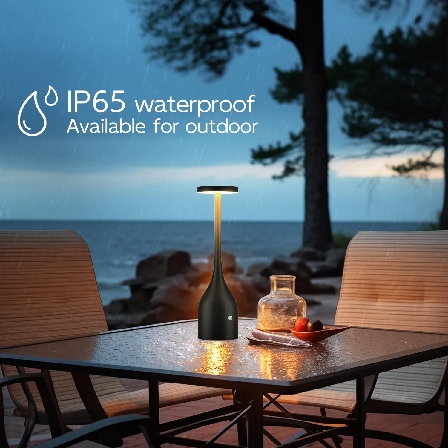 Yogaret Cordless Table Lamps Set Of 2,Small Rechargeable Lamps Battery Operated Lamp Waterproof For Outdoor Patio,Home Dinner,Restaurant Dining,Bar,Portable Wireless Led Table Light 3 Way & Stepless Dimmable